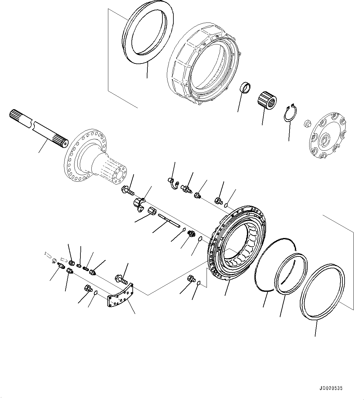 Dump Trucks Komatsu / HM400-2 S/N 2848-UP (KAL Spec.)(0000630C) / Rear Axle, Final Drive, Brake Cylinder, L.H. (#2633-)(F020006 : F3560-001006)