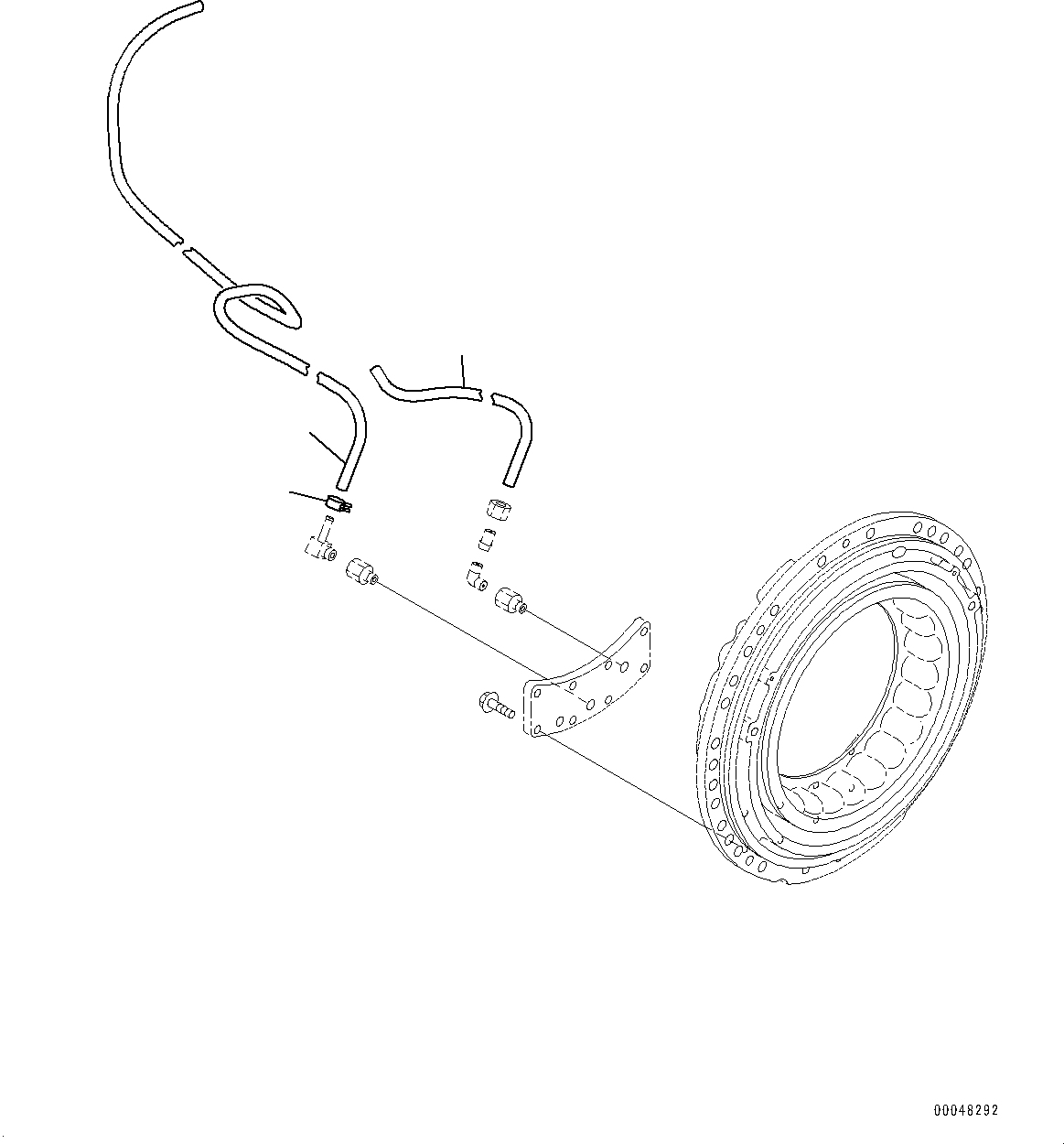 Dump Trucks Komatsu / HM400-2 S/N 2848-UP (KAL Spec.)(0000630C) / Rear Axle, Piping, L.H. (#2633-)(F020007 : F3560-001007)