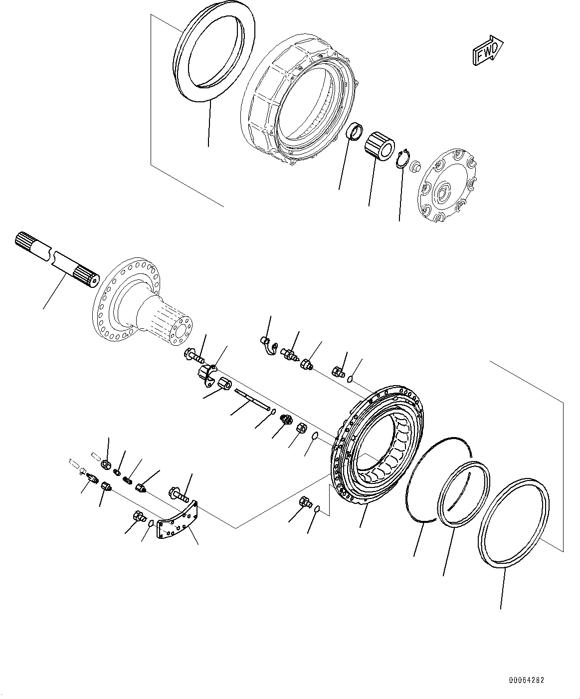 Dump Trucks Komatsu / HM400-2 S/N 2848-UP (KAL Spec.)(0000630C) / Rear Axle, Final Drive, Brake Cylinder, R.H. (#2633-)(F020010 : F3560-001010)