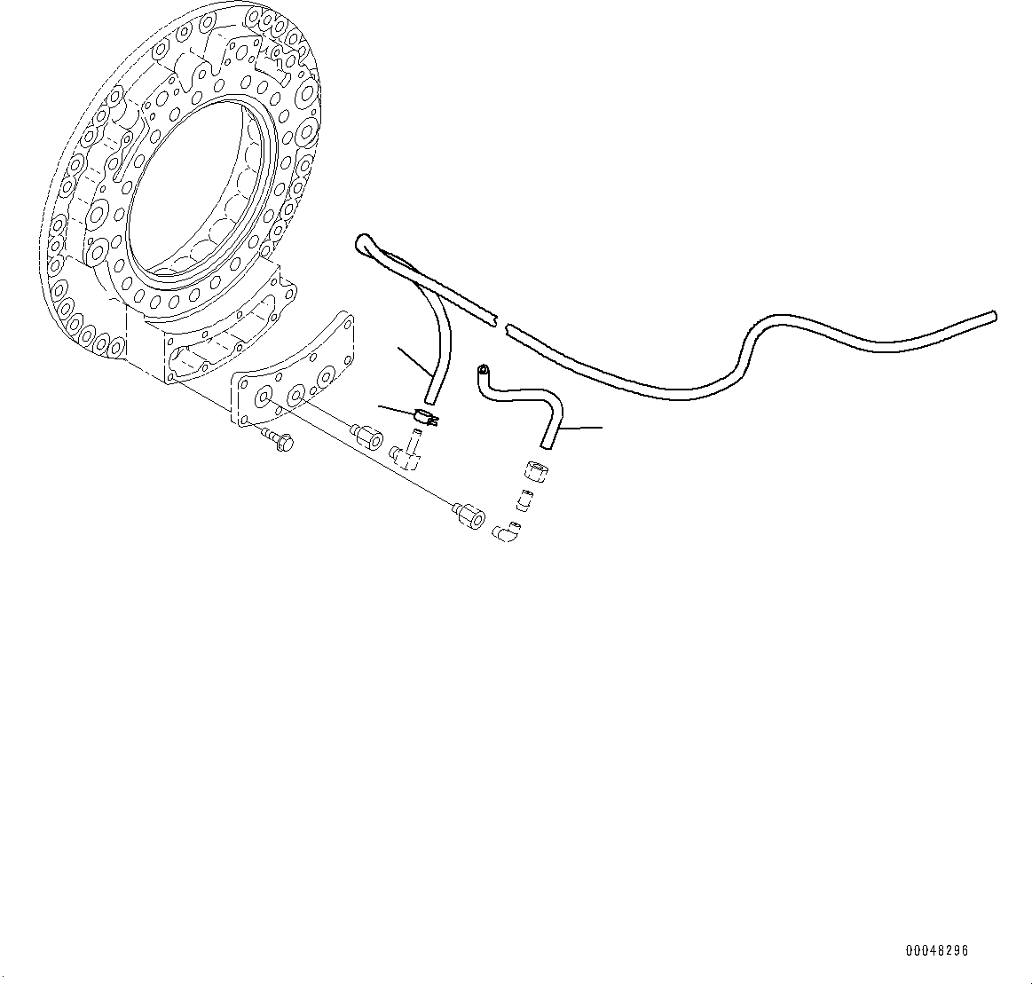 Dump Trucks Komatsu / HM400-2 S/N 2848-UP (KAL Spec.)(0000630C) / Rear Axle, Piping, R.H. (#2633-)(F020011 : F3560-001011)