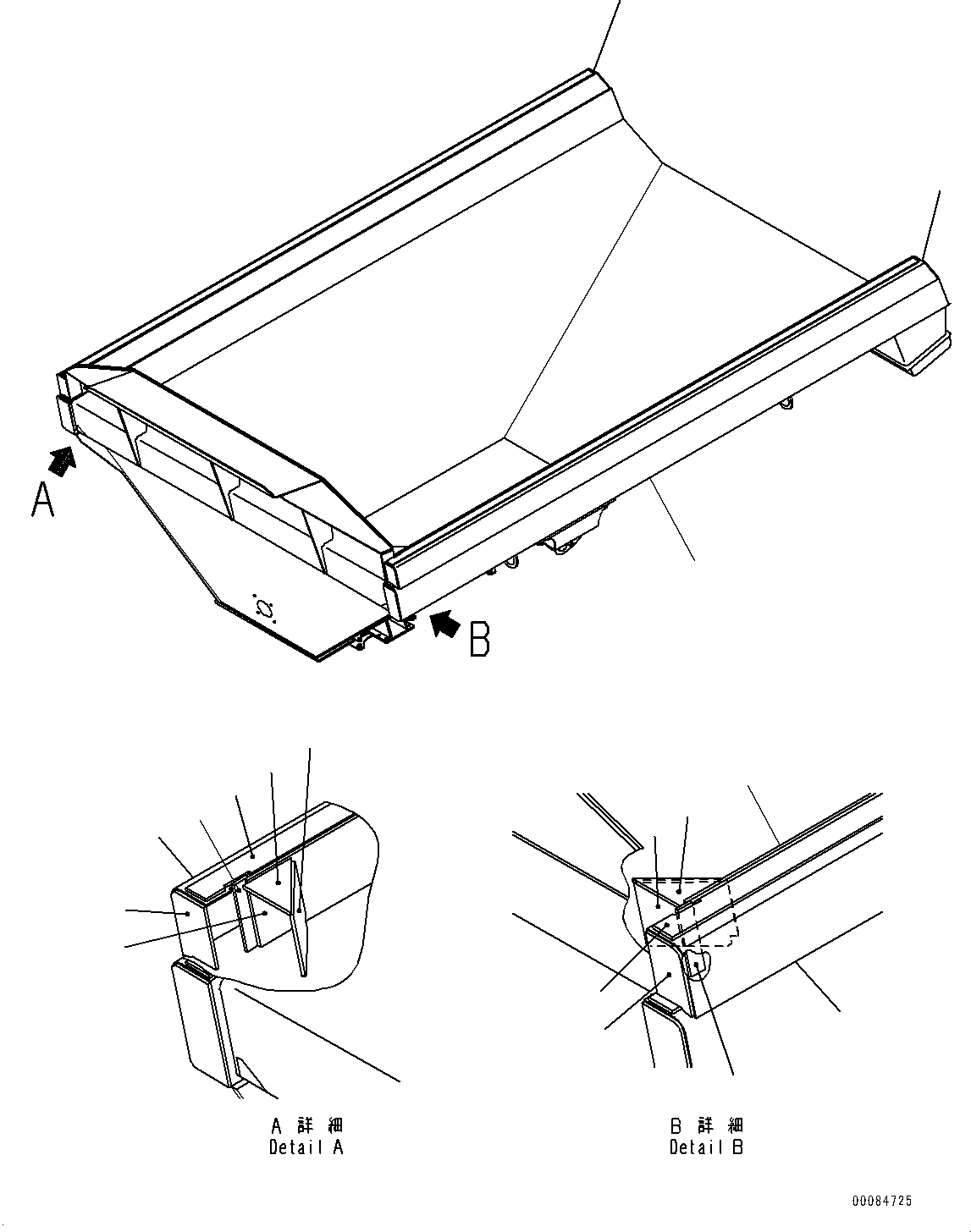 Dump Trucks Komatsu / HM400-2 S/N 2848-UP (KAL Spec.)(0000630C) / Body (#2633-)(T003001 : T3110-007001)