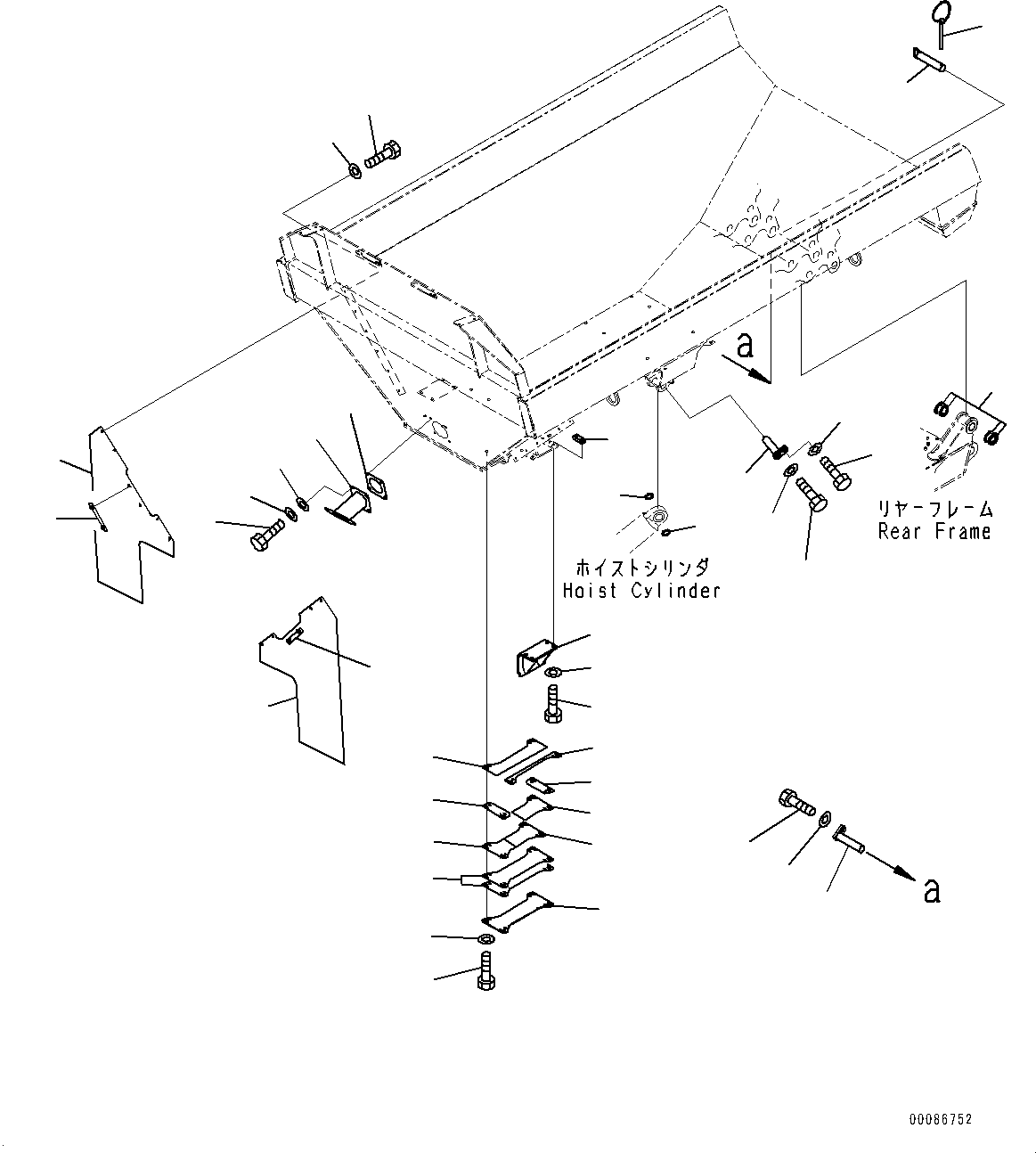 Dump Trucks Komatsu / HM400-2 S/N 2848-UP (KAL Spec.)(0000630C) / Body Related Parts (#2633-)(T017001 : T3120-006001)