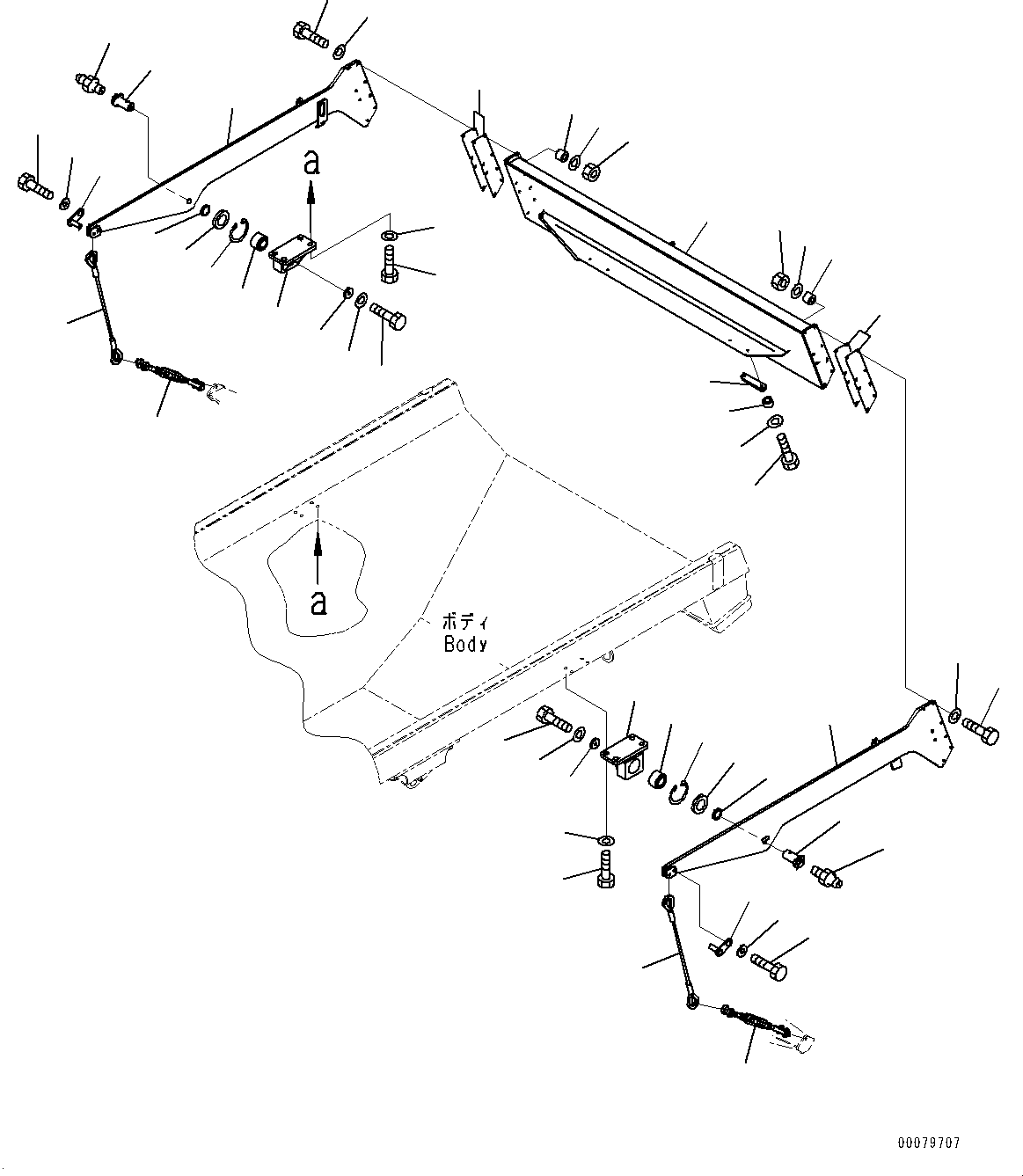 Dump Trucks Komatsu / HM400-2 S/N 2848-UP (KAL Spec.)(0000630C) / Body Tail Gate (#2633-)(T023001 : T3420-004001)