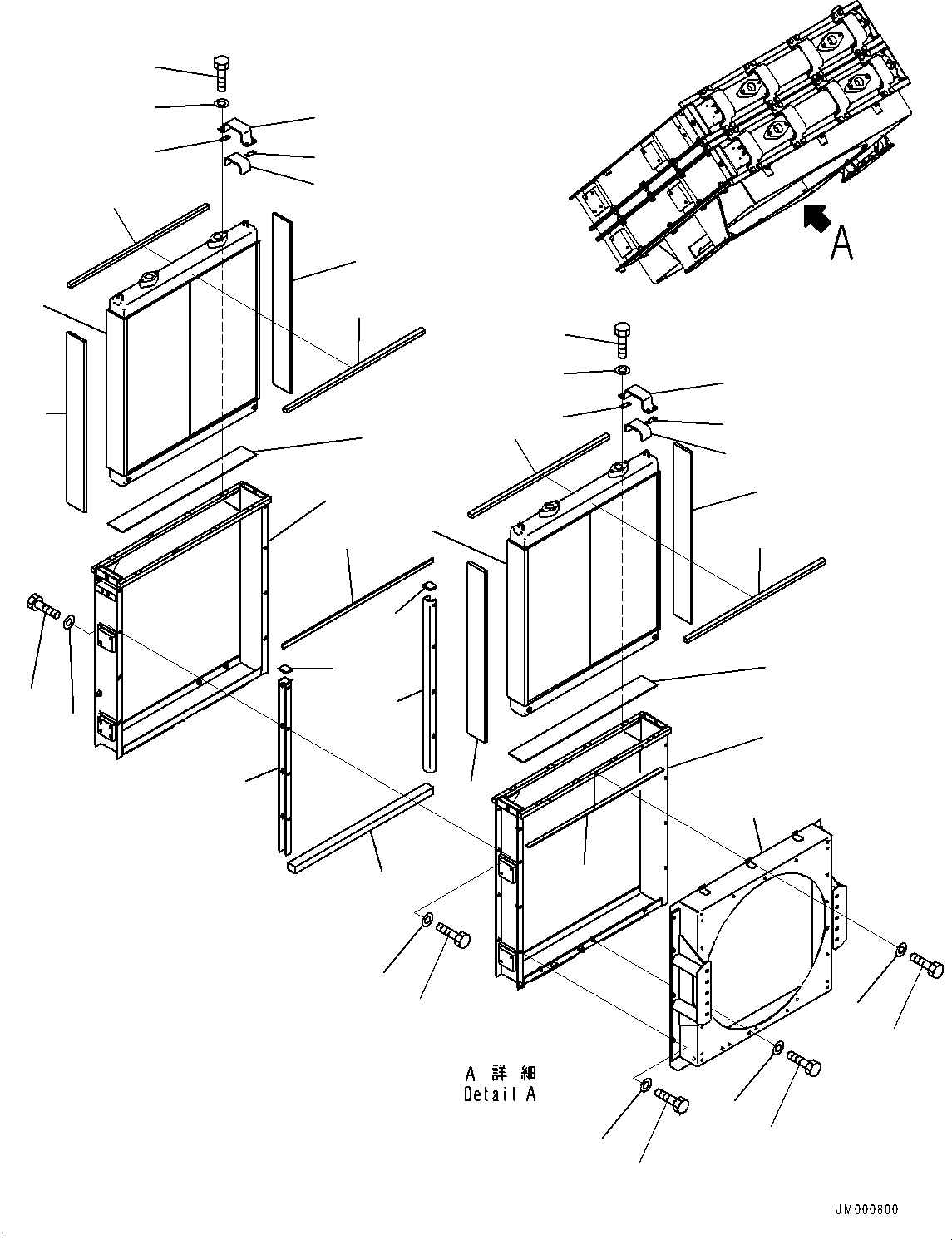 Wheel Loaders Komatsu / WA1200-6 S/N 60004-UP (KAL Spec. (Chassis only))(0000631C) / Cooling Fan Guard, Fan Belt Cover (#60004-)(C003006 : C0310-002004)