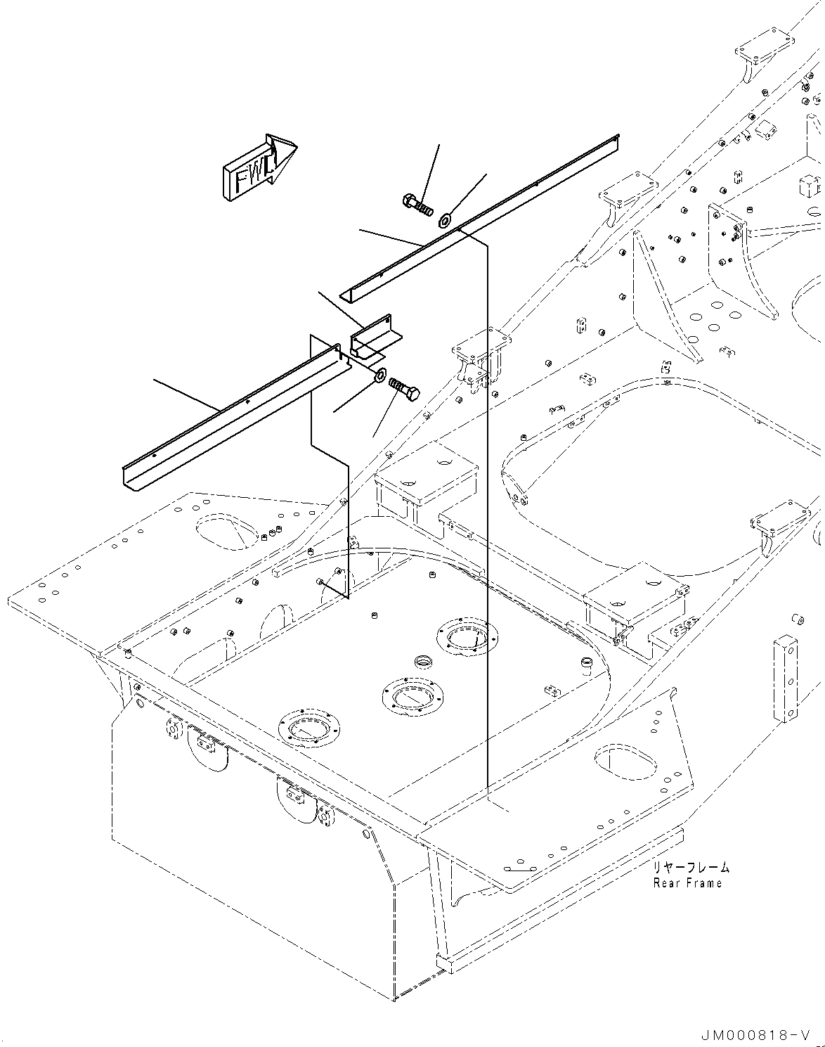 Wheel Loaders Komatsu / WA1200-6 S/N 60004-UP (KAL Spec. (Chassis only))(0000631C) / Fuel Tank, Cover (#60004-)(D001004 : D0100-002004)