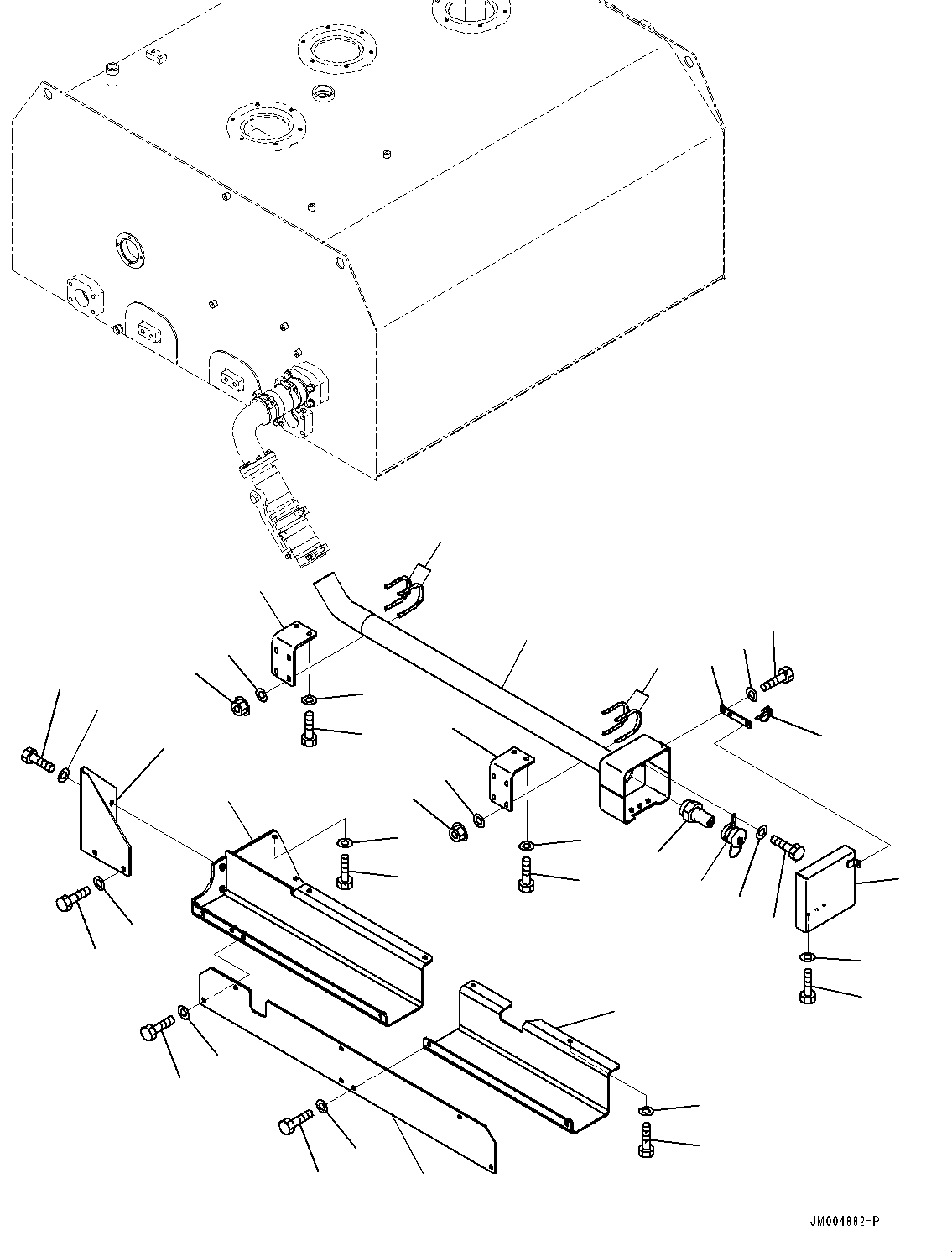 Wheel Loaders Komatsu / WA1200-6 S/N 60004-UP (KAL Spec. (Chassis only))(0000631C) / Fuel Tank, Quick Fill Piping (#60030-)(D001006 : D0100-002005A)