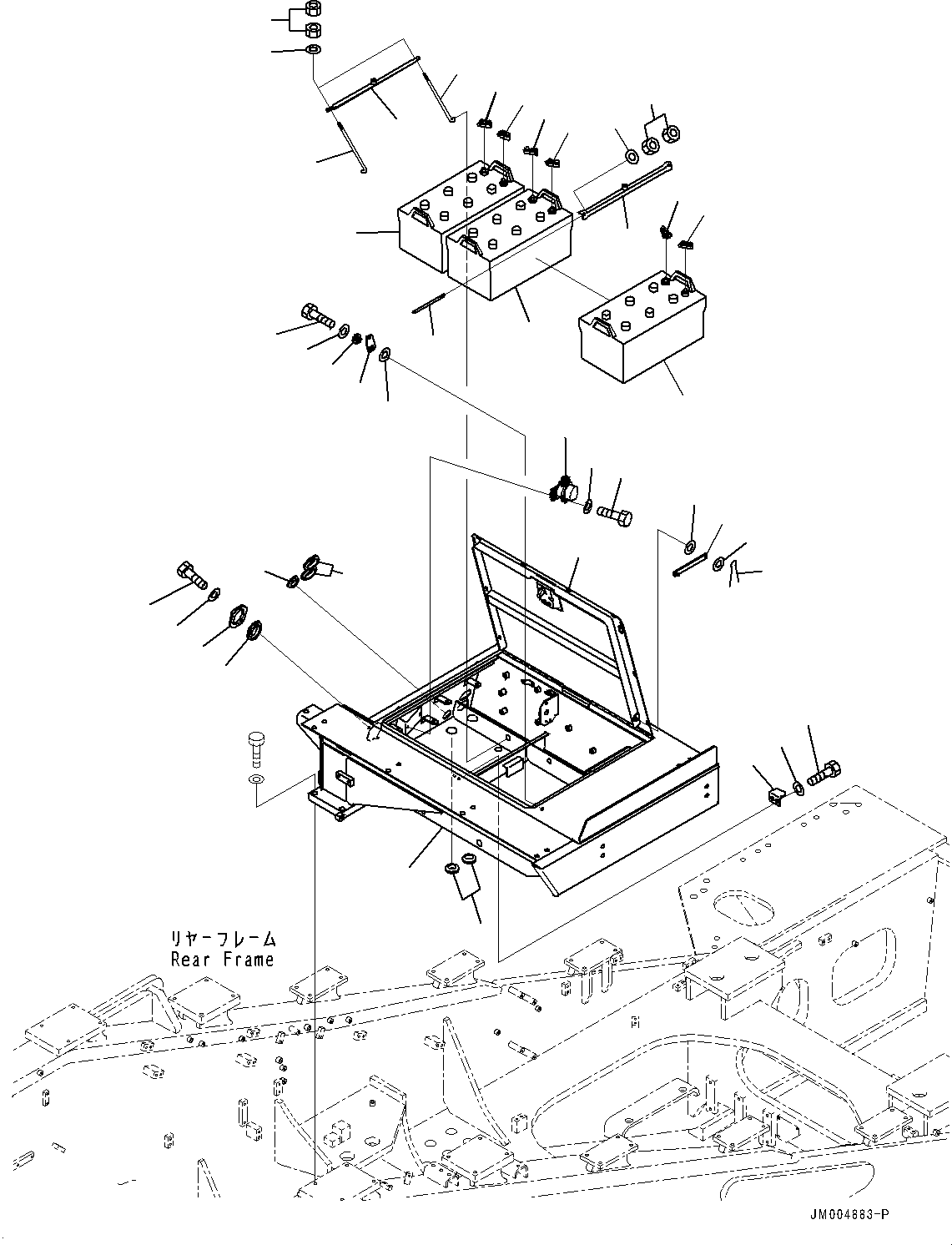 Wheel Loaders Komatsu / WA1200-6 S/N 60004-UP (KAL Spec. (Chassis only))(0000631C) / Left Battery Box, Battery (#60011-)(E001001 : E0101-004001)