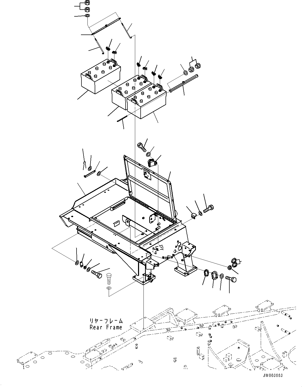 Wheel Loaders Komatsu / WA1200-6 S/N 60004-UP (KAL Spec. (Chassis only))(0000631C) / Right Battery Box (#60011-)(E003001 : E0102-006001)
