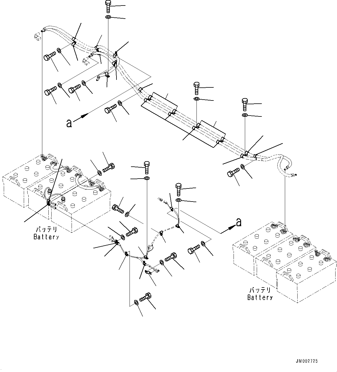 Wheel Loaders Komatsu / WA1200-6 S/N 60004-UP (KAL Spec. (Chassis only))(0000631C) / Right Battery Box, Wiring Harness Mounting (1/3) (#60011-)(E003003 : E0102-006003)