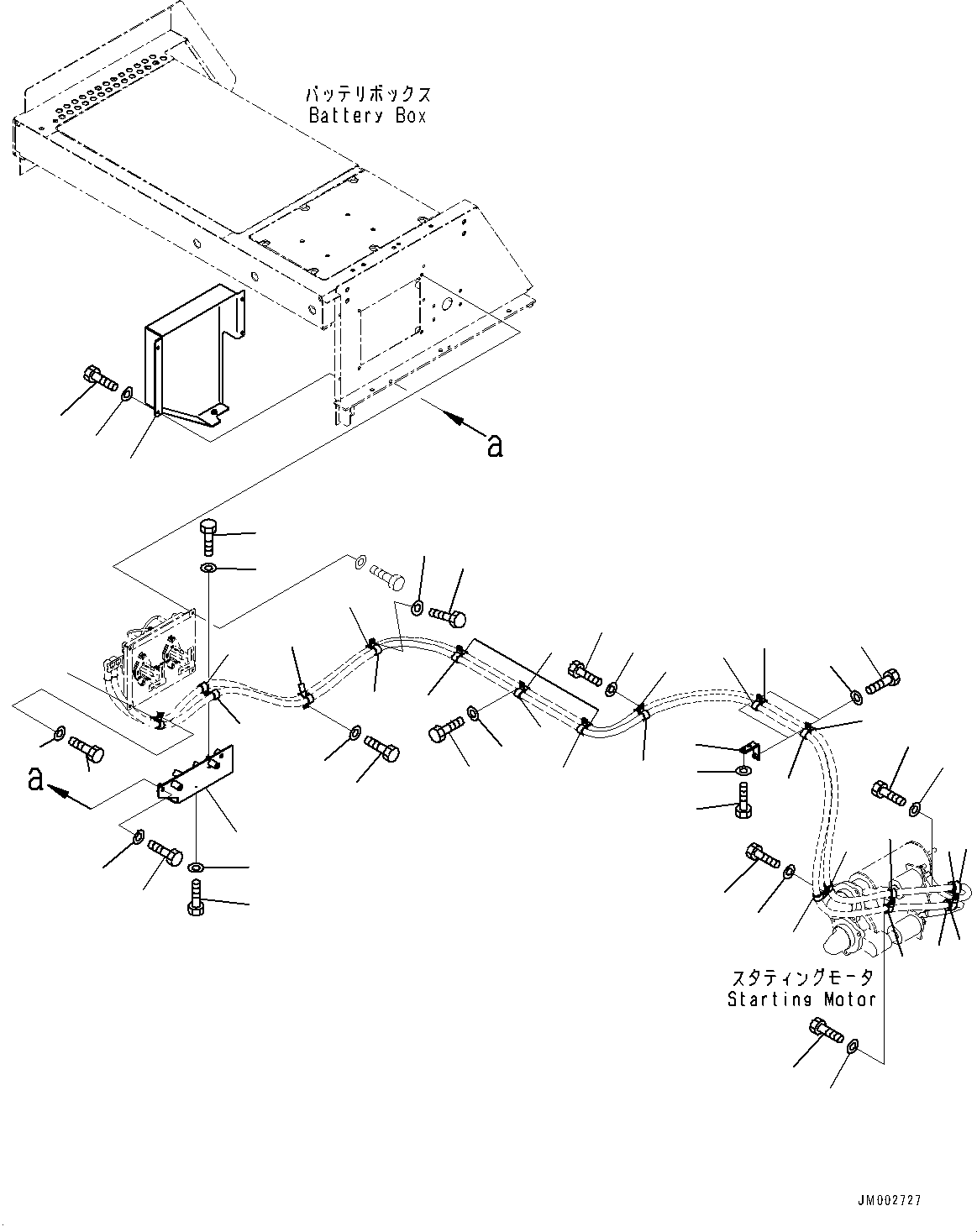 Wheel Loaders Komatsu / WA1200-6 S/N 60004-UP (KAL Spec. (Chassis only))(0000631C) / Right Battery Box, Wiring Harness Mounting (2/3) (#60011-)(E003005 : E0102-006005)
