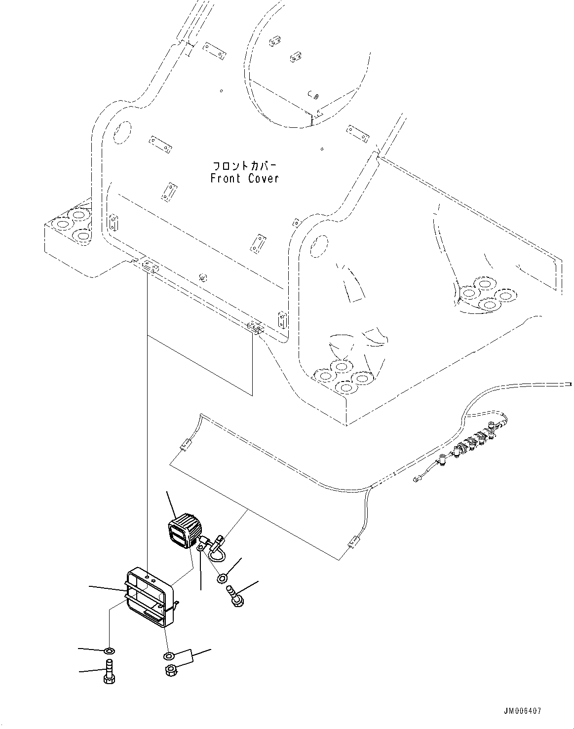 Wheel Loaders Komatsu / WA1200-6 S/N 60004-UP (KAL Spec. (Chassis only))(0000631C) / Front Electric Wiring Harness, Additional Working Lamp (#60004-)(E006003 : E0200-002003)