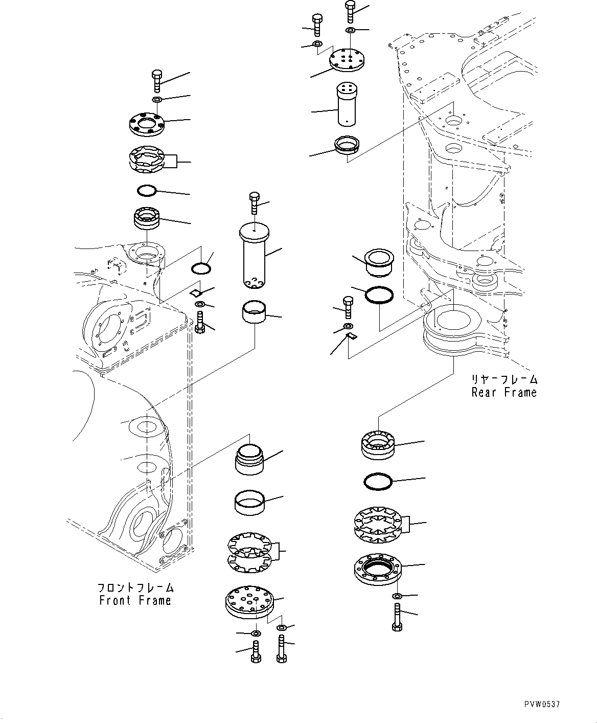 Wheel Loaders Komatsu / WA1200-6 S/N 60004-UP (KAL Spec. (Chassis only))(0000631C) / Hinge Pin (#60001-)(J003001 : J4130-001001)