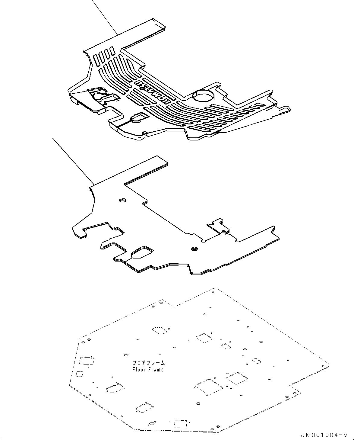 Wheel Loaders Komatsu / WA1200-6 S/N 60004-UP (KAL Spec. (Chassis only))(0000631C) / Floor Mat (#60001-)(K003001 : K0310-001001)