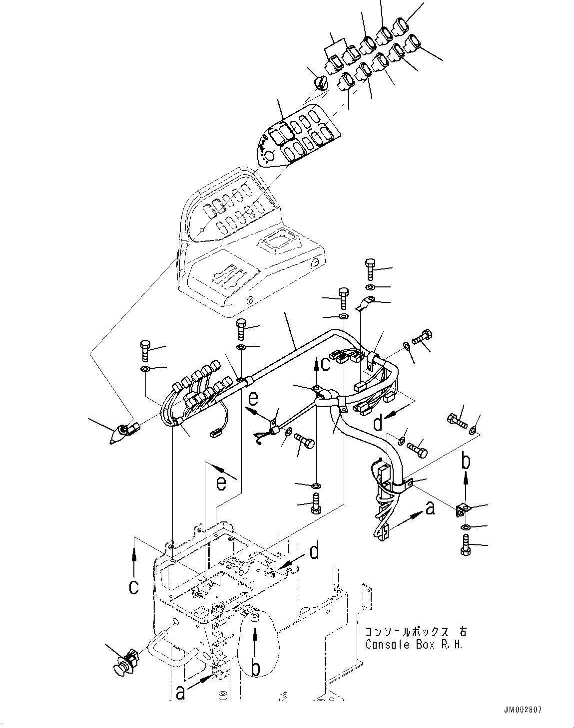 Wheel Loaders Komatsu / WA1200-6 S/N 60004-UP (KAL Spec. (Chassis only))(0000631C) / Floor, Console Box Wiring Harness, R.H. (#60004-)(K013003 : K4010-007004)