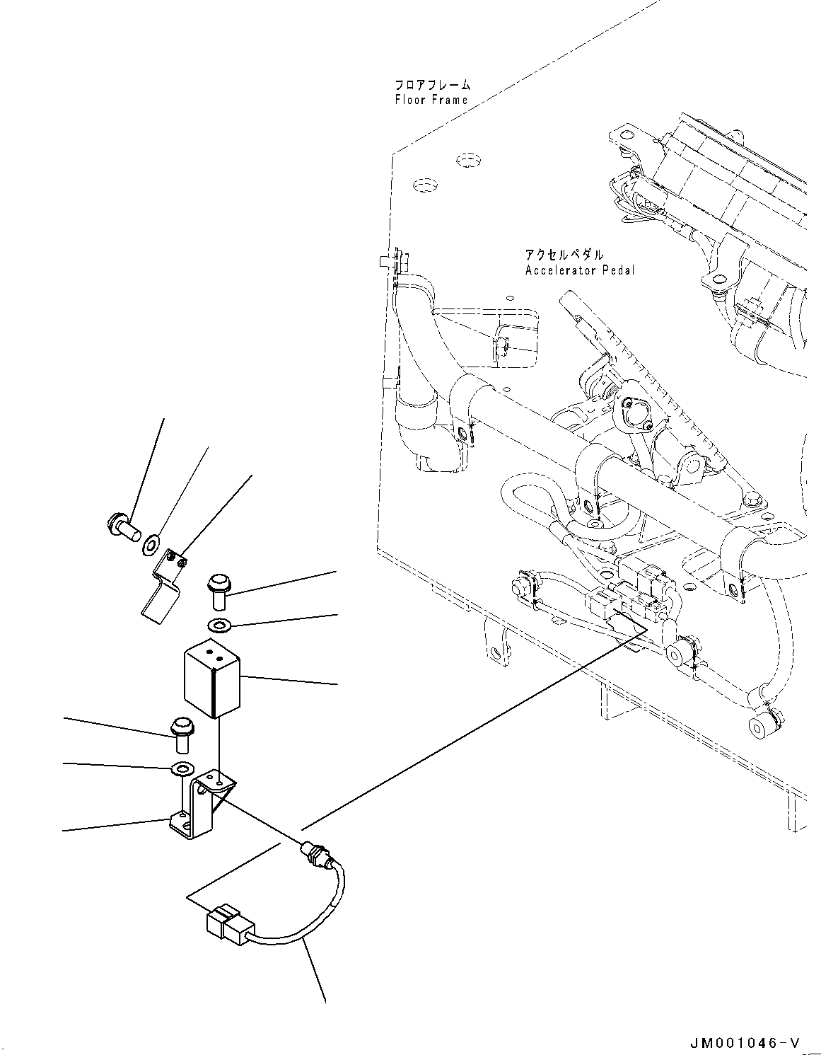 Wheel Loaders Komatsu / WA1200-6 S/N 60004-UP (KAL Spec. (Chassis only))(0000631C) / Floor, Adjustment Method of Throttle Sensing Switch (#60001-)(K012005 : K4010-005005)