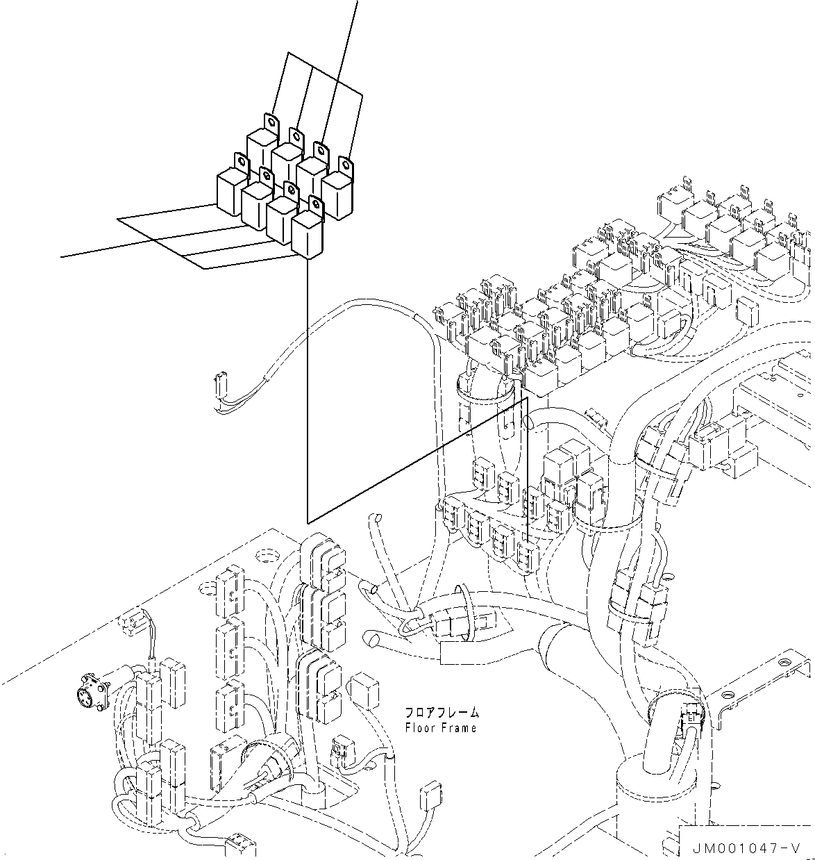 Wheel Loaders Komatsu / WA1200-6 S/N 60004-UP (KAL Spec. (Chassis only))(0000631C) / Floor, Air Conditioner Relay (#60001-)(K012007 : K4010-005007)