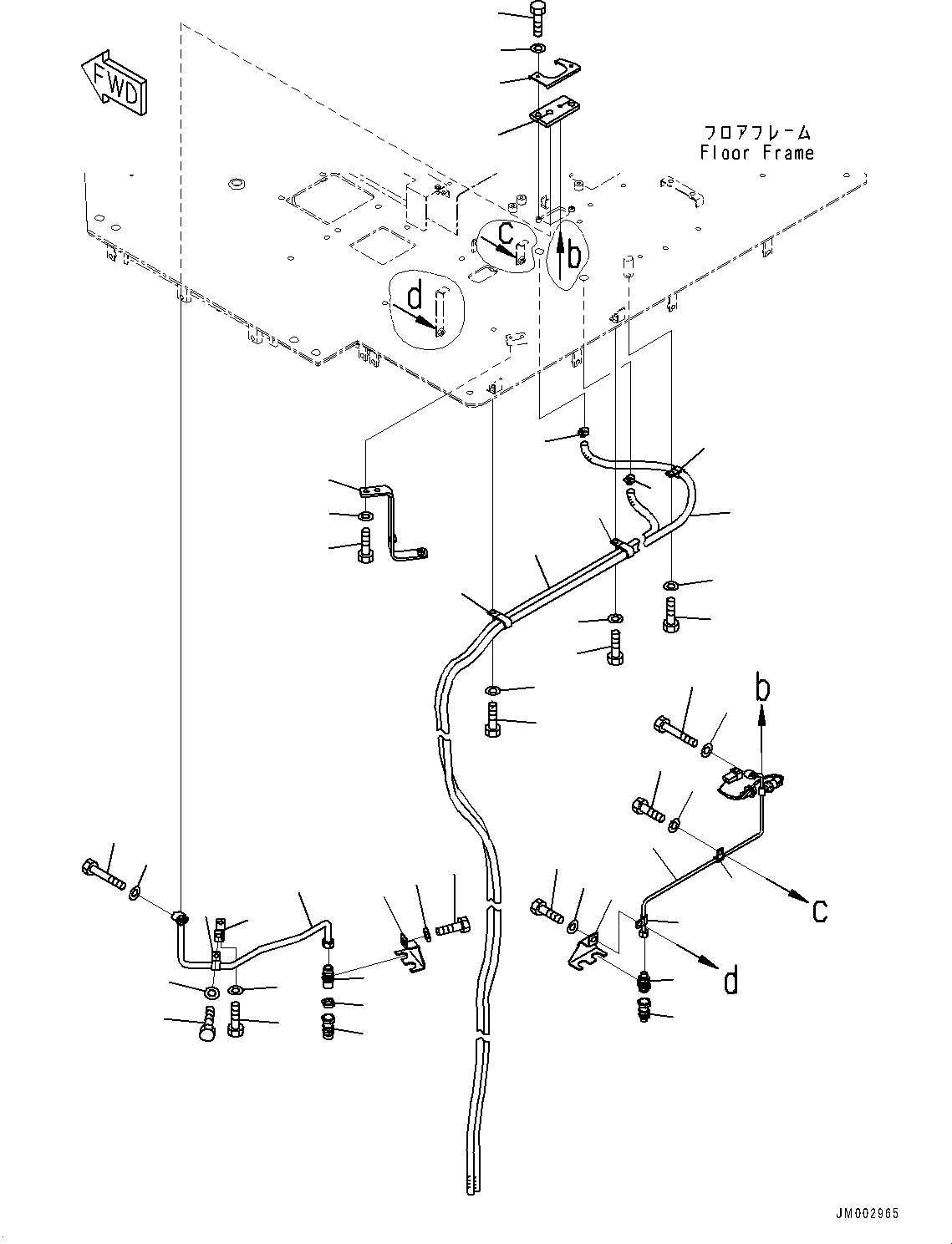 Wheel Loaders Komatsu / WA1200-6 S/N 60004-UP (KAL Spec. (Chassis only))(0000631C) / Floor, Air Conditioner Piping (#60001-)(K012012 : K4010-005011)