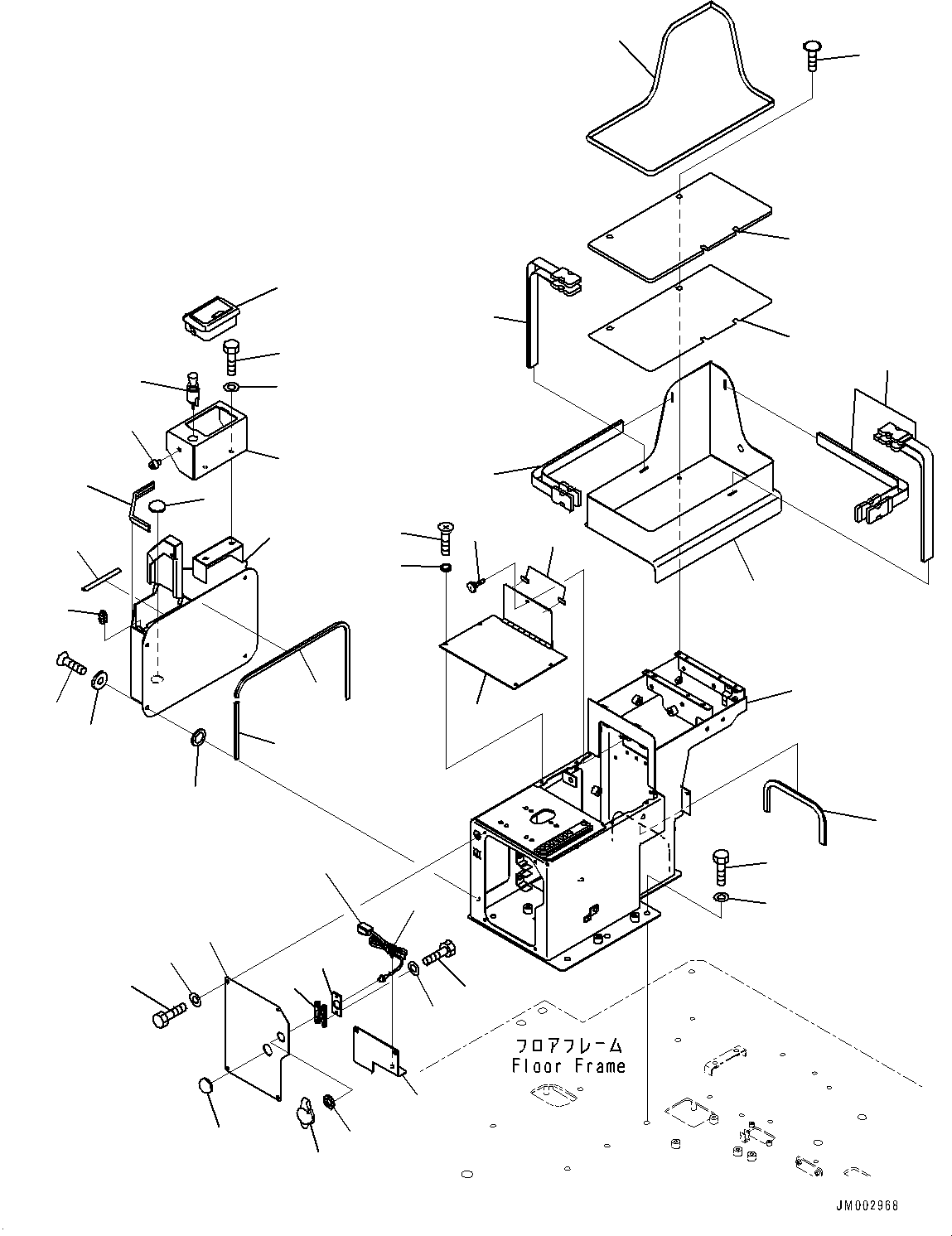 Wheel Loaders Komatsu / WA1200-6 S/N 60004-UP (KAL Spec. (Chassis only))(0000631C) / Floor, Console Box, R.H. (#60001-)(K012017 : K4010-005016)