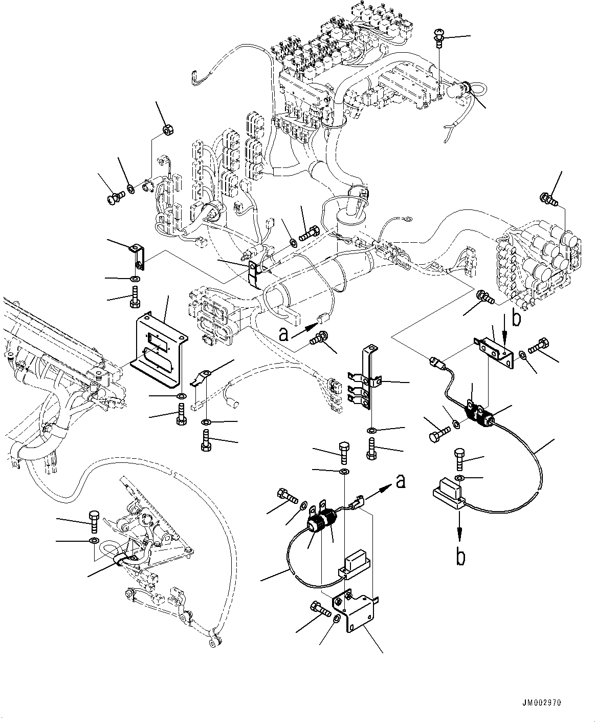 Wheel Loaders Komatsu / WA1200-6 S/N 60004-UP (KAL Spec. (Chassis only))(0000631C) / Floor, Wiring Harness Mounting (3/4) (#60001-)(K012021 : K4010-005020)