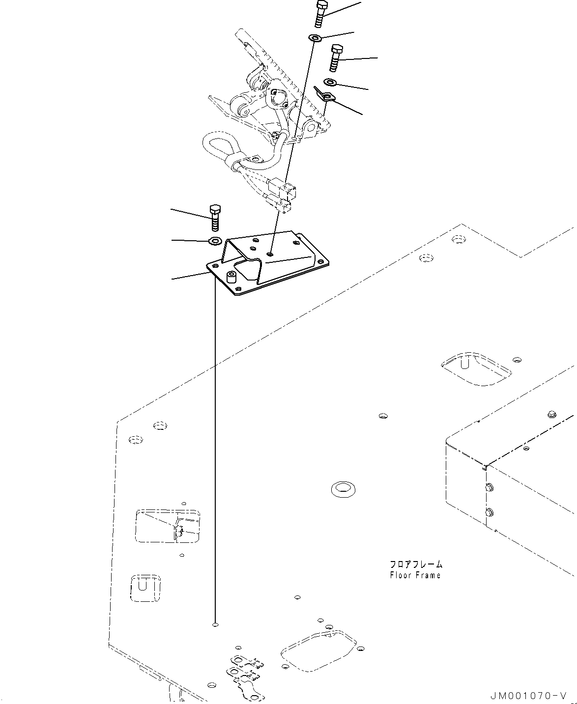 Wheel Loaders Komatsu / WA1200-6 S/N 60004-UP (KAL Spec. (Chassis only))(0000631C) / Floor, Accelerator Pedal Mounting (#60001-)(K012030 : K4010-005028)
