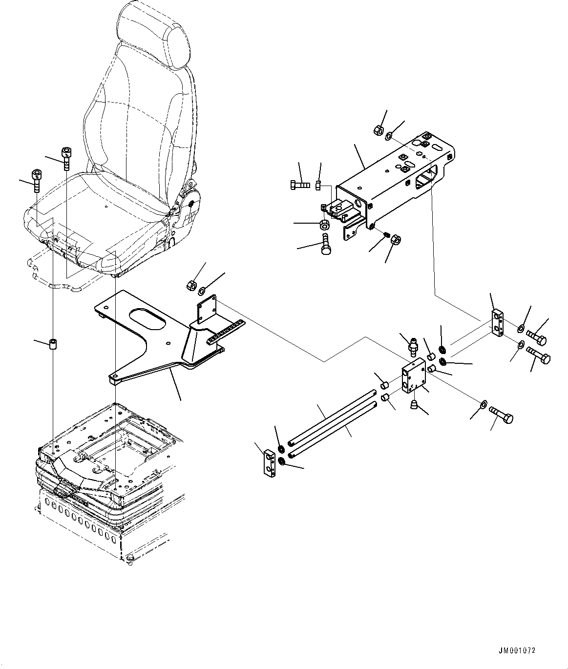 Wheel Loaders Komatsu / WA1200-6 S/N 60004-UP (KAL Spec. (Chassis only))(0000631C) / Floor, Armrest Bracket, L.H. (#60004-)(K013034 : K4010-007034)