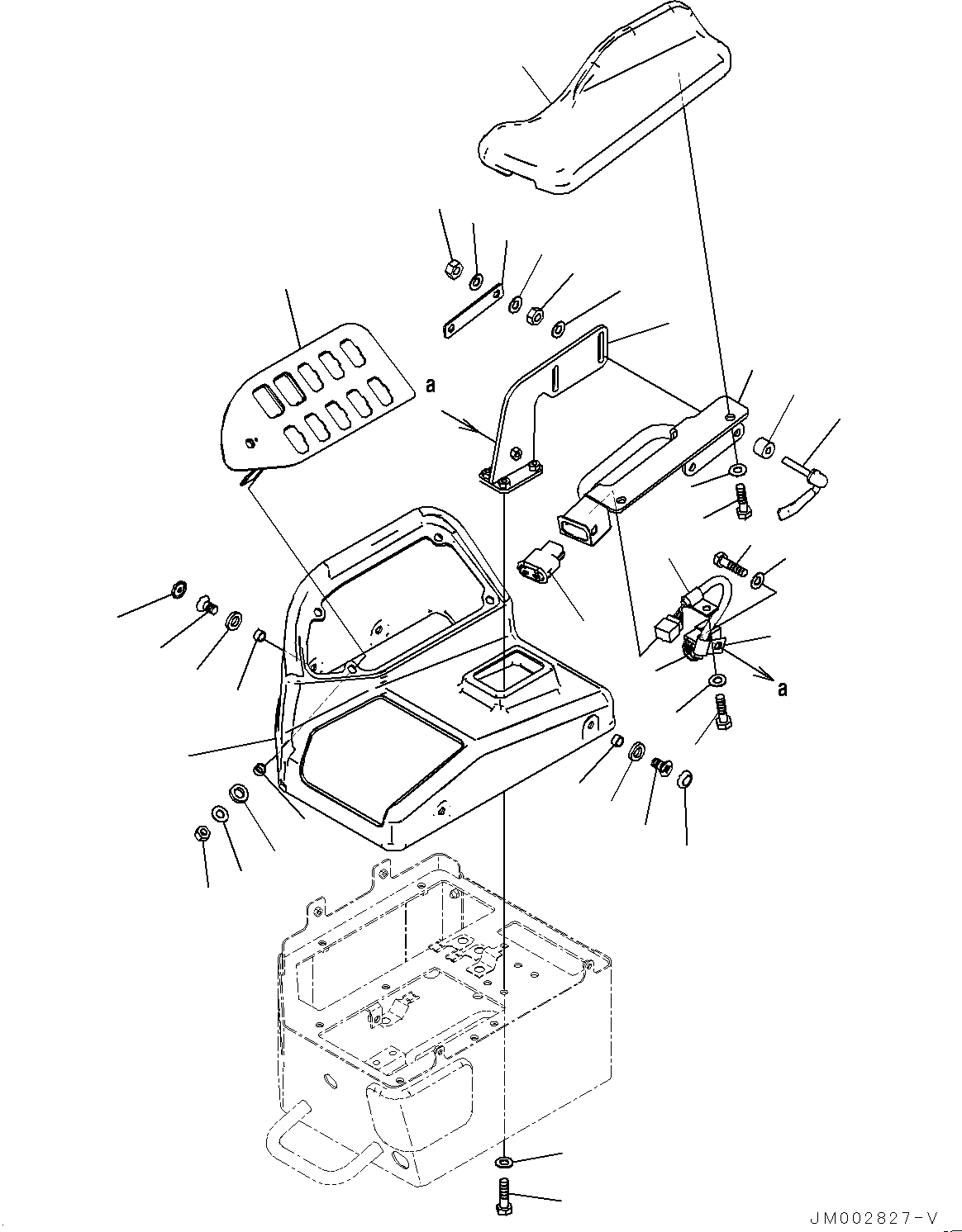 Wheel Loaders Komatsu / WA1200-6 S/N 60004-UP (KAL Spec. (Chassis only))(0000631C) / Floor, Right Console, Armrest (#60004-)(K013044 : K4010-007044)
