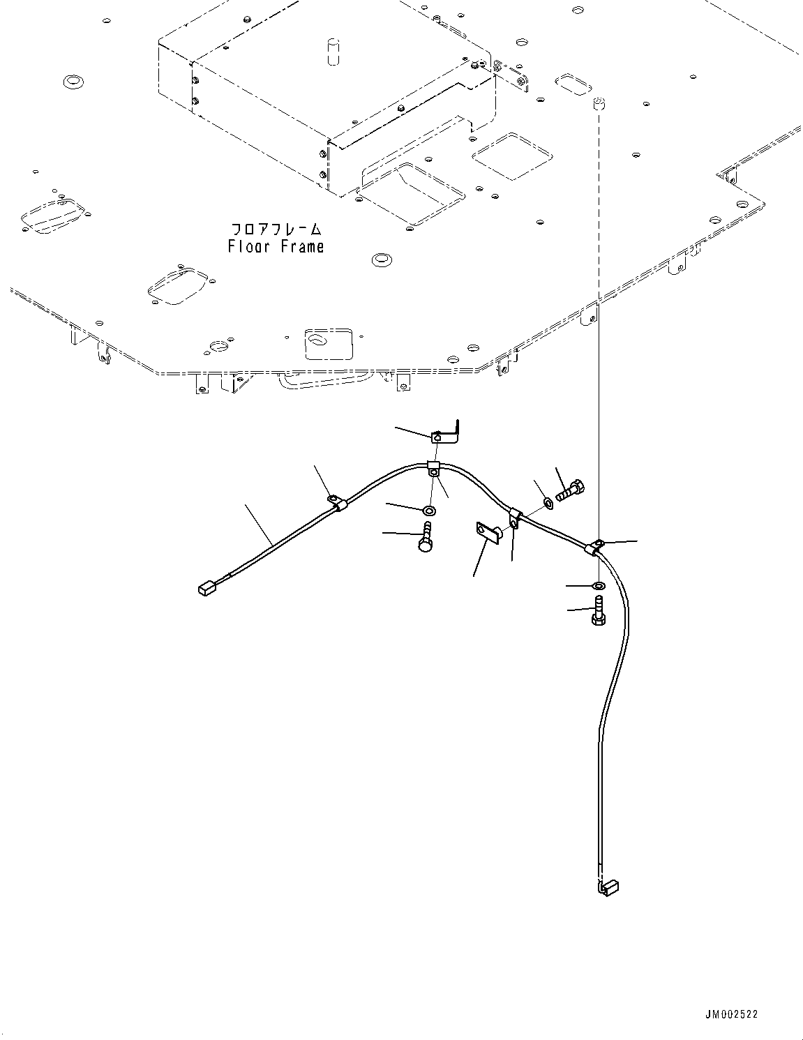 Wheel Loaders Komatsu / WA1200-6 S/N 60004-UP (KAL Spec. (Chassis only))(0000631C) / Floor, Rearview Camera Wiring Harness (#60004-)(K013049 : K4010-007049)