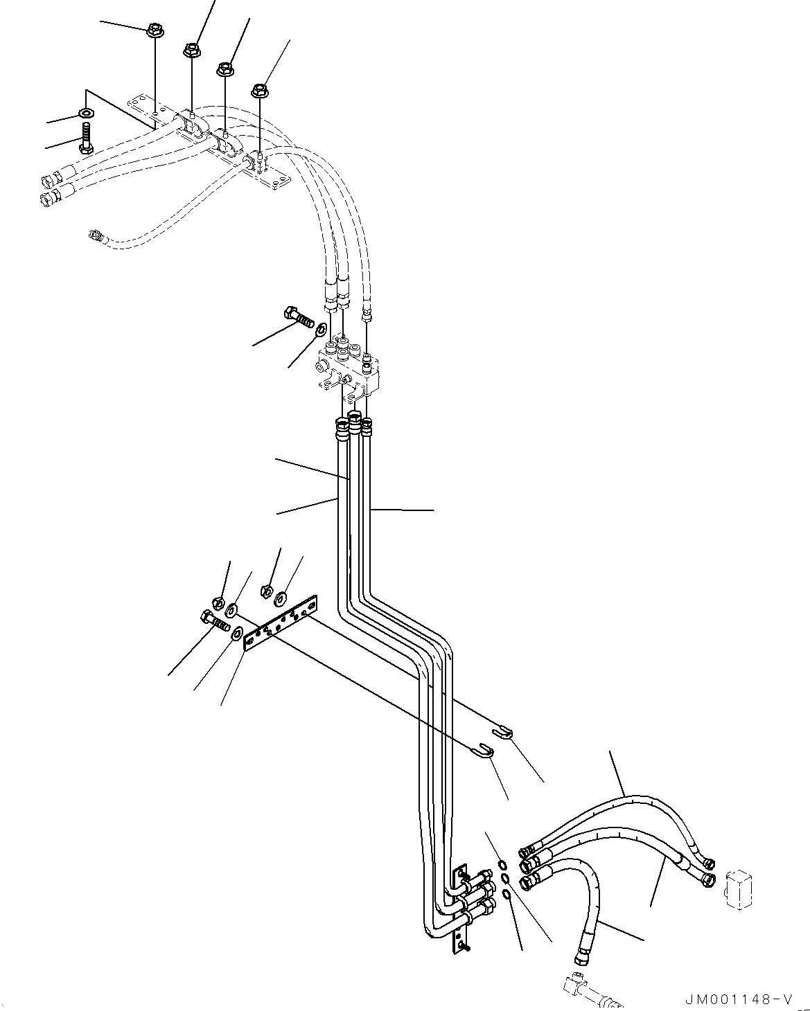 Wheel Loaders Komatsu / WA1200-6 S/N 60004-UP (KAL Spec. (Chassis only))(0000631C) / Brake Piping, Floor Piping (2/2) (#60001-)(K018005 : K4470-001005)