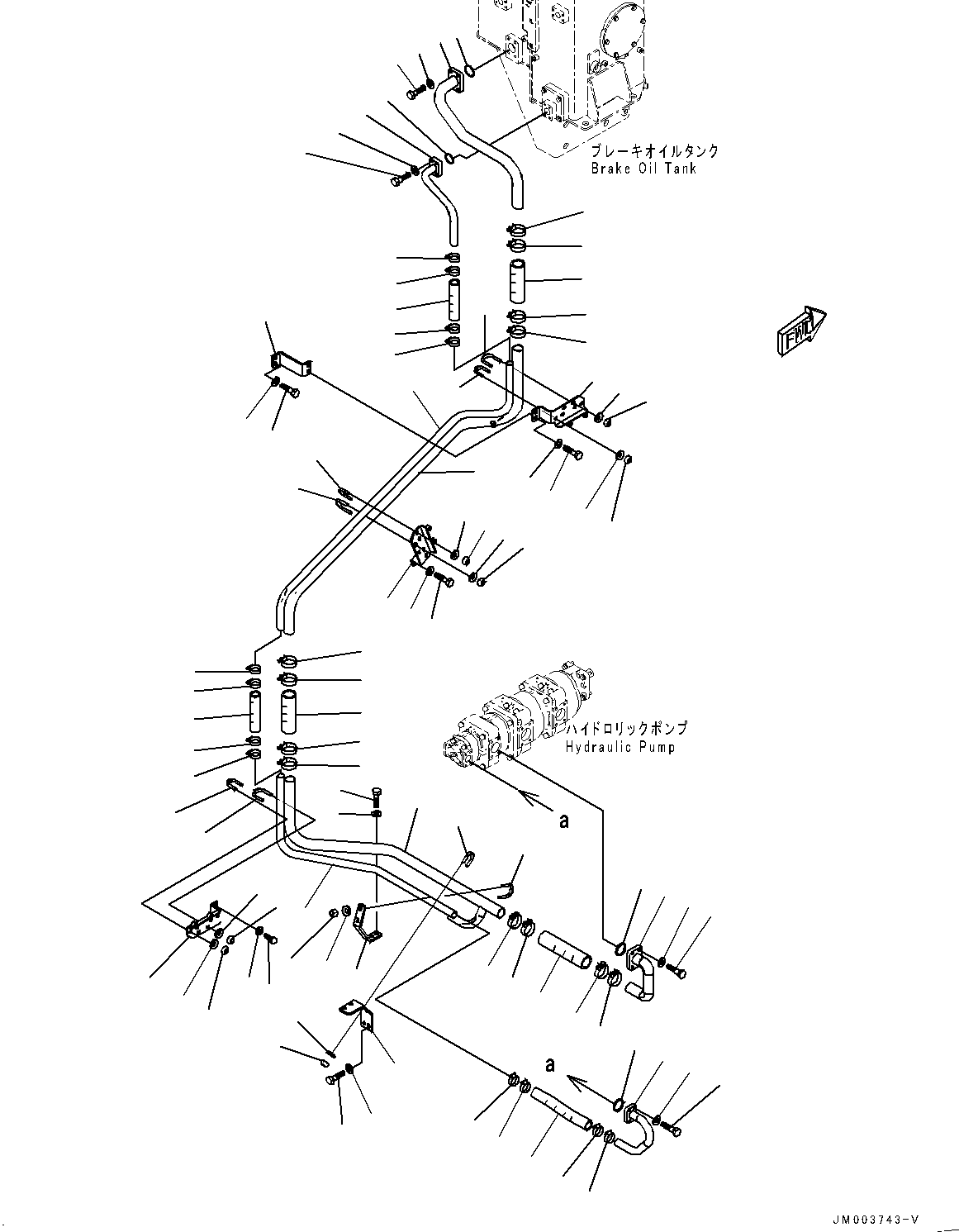 Wheel Loaders Komatsu / WA1200-6 S/N 60004-UP (KAL Spec. (Chassis only))(0000631C) / Brake Piping, Suction and Drain Piping (1/2) (#60001-)(K018007 : K4470-001007)