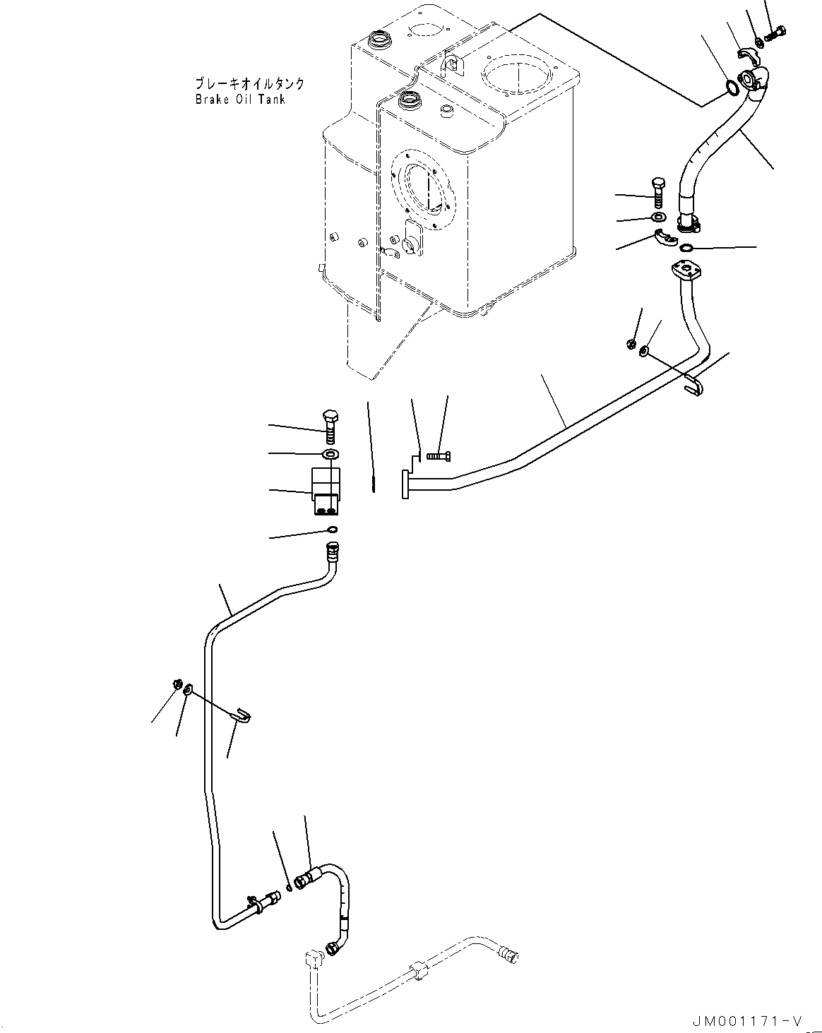 Wheel Loaders Komatsu / WA1200-6 S/N 60004-UP (KAL Spec. (Chassis only))(0000631C) / Brake Piping, Suction and Drain Piping (2/2) (#60001-)(K018008 : K4470-001008)