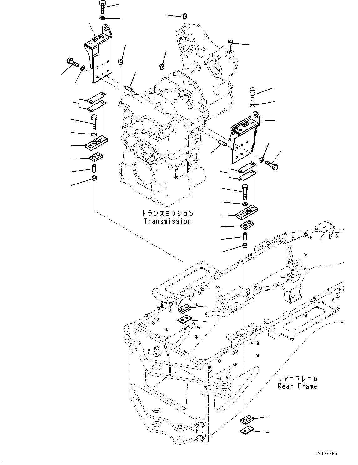 Graders Komatsu / GD755-5R S/N 10001-UP(0000632C) / Engine and Powertrain Unit Mounting, Transmission Mounting (#10001-)(B001002 : B0100-003002)