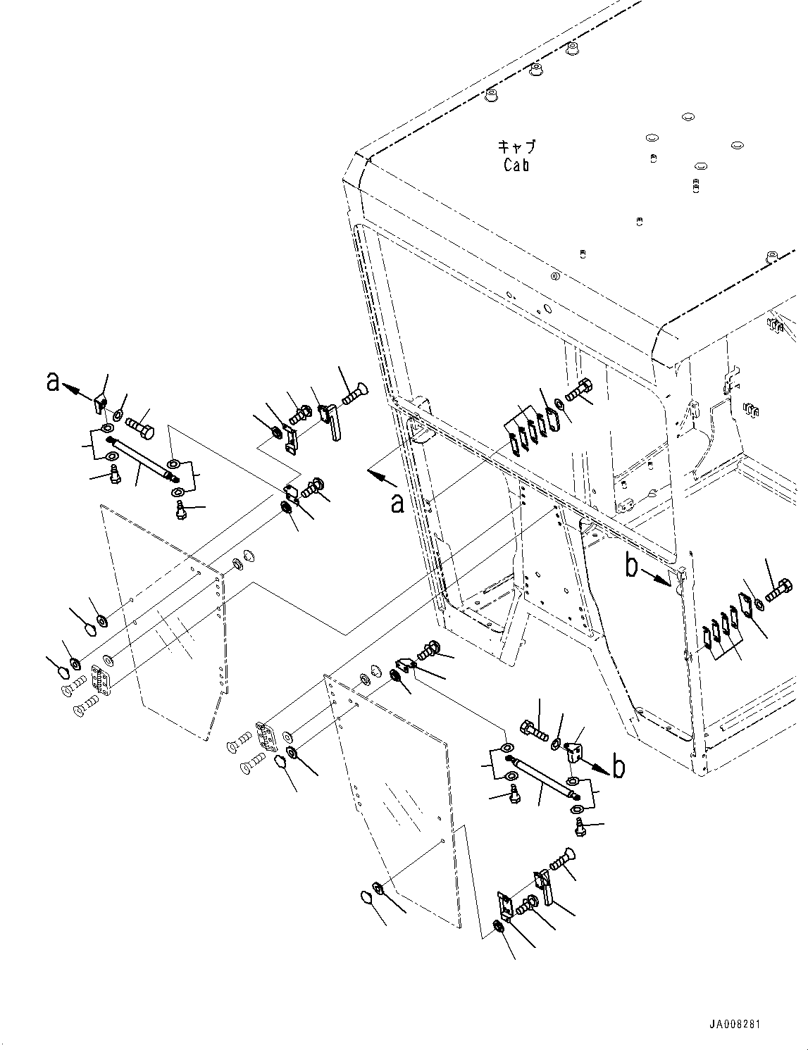 Graders Komatsu / GD755-5R S/N 10001-UP(0000632C) / ROPS Cab, Glass Window and Bracket (#10001-)(K006003 : K0210-034003)