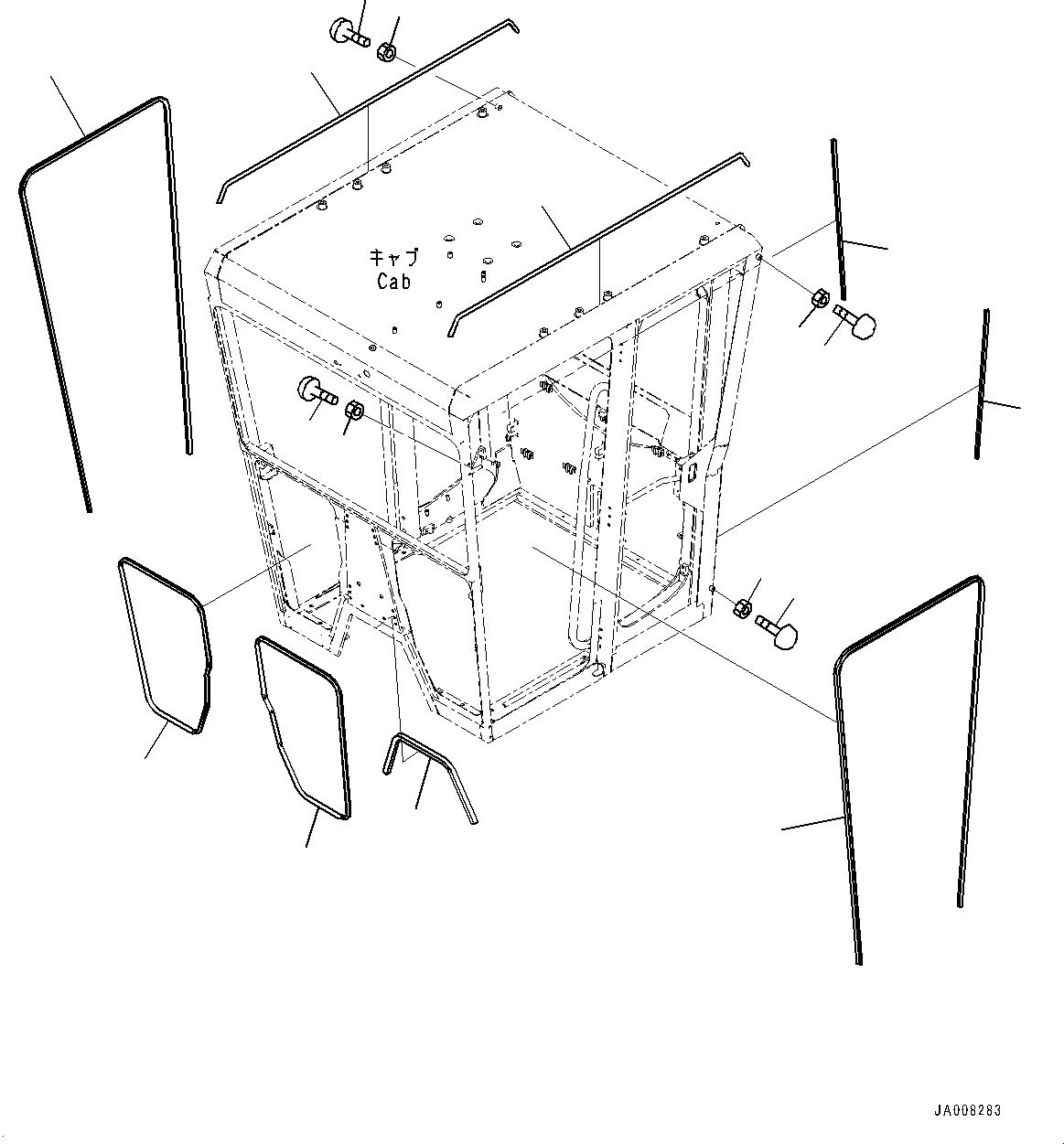Graders Komatsu / GD755-5R S/N 10001-UP(0000632C) / ROPS Cab, Seal (#10001-)(K004004 : K0210-032004)