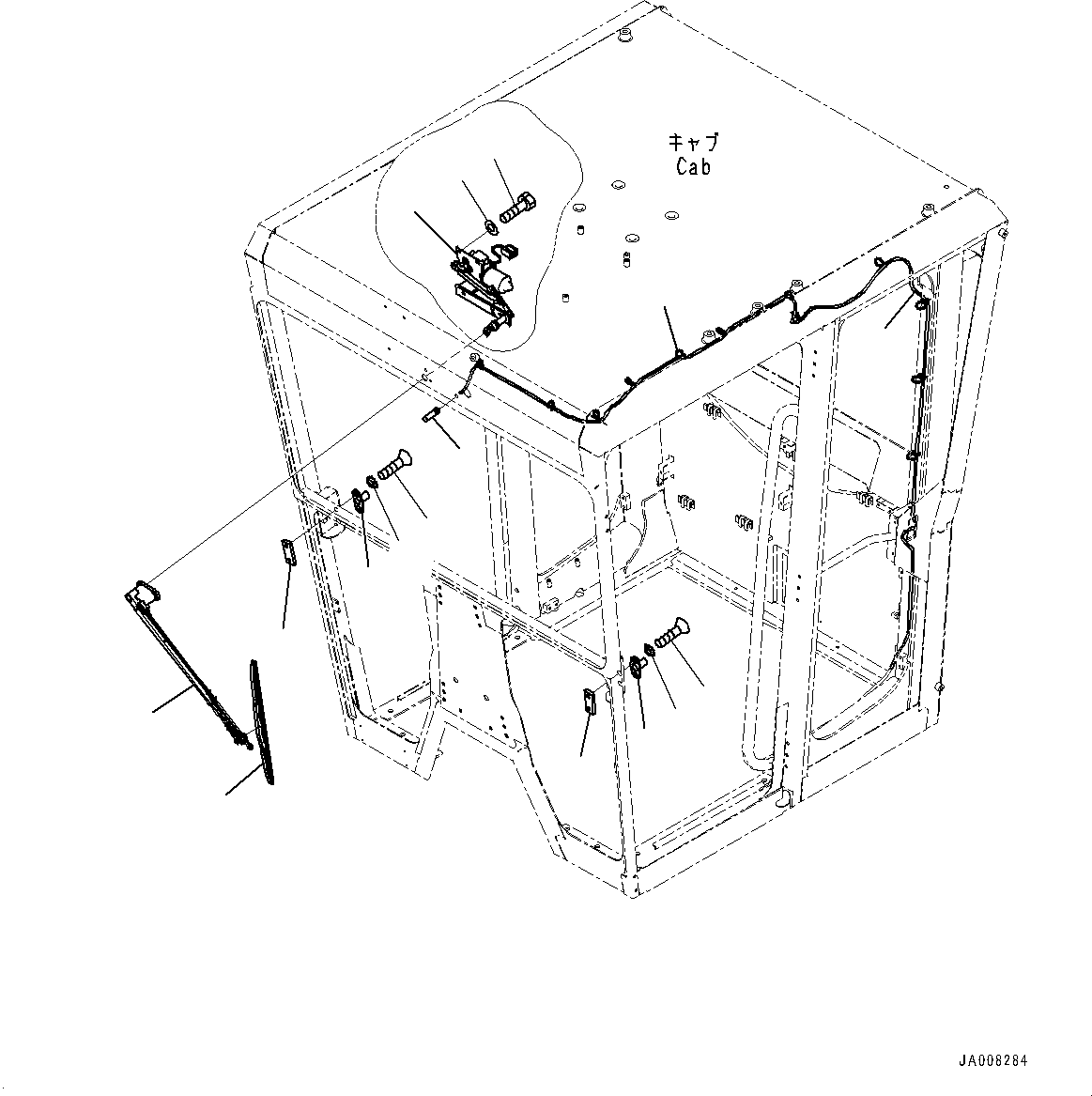 Graders Komatsu / GD755-5R S/N 10001-UP(0000632C) / ROPS Cab, Front Wiper (#10001-)(K011005 : K0210-043005)