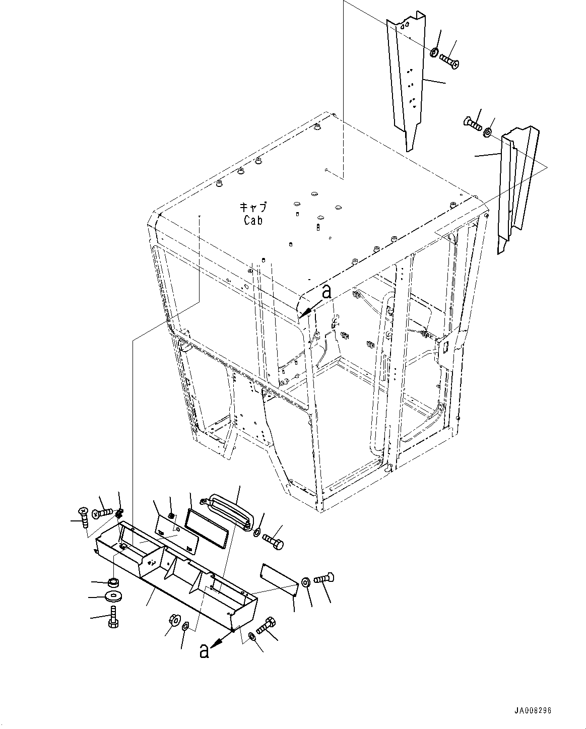 Graders Komatsu / GD755-5R S/N 10001-UP(0000632C) / ROPS Cab, Rearview Mirror (#10001-)(K004007 : K0210-032007)