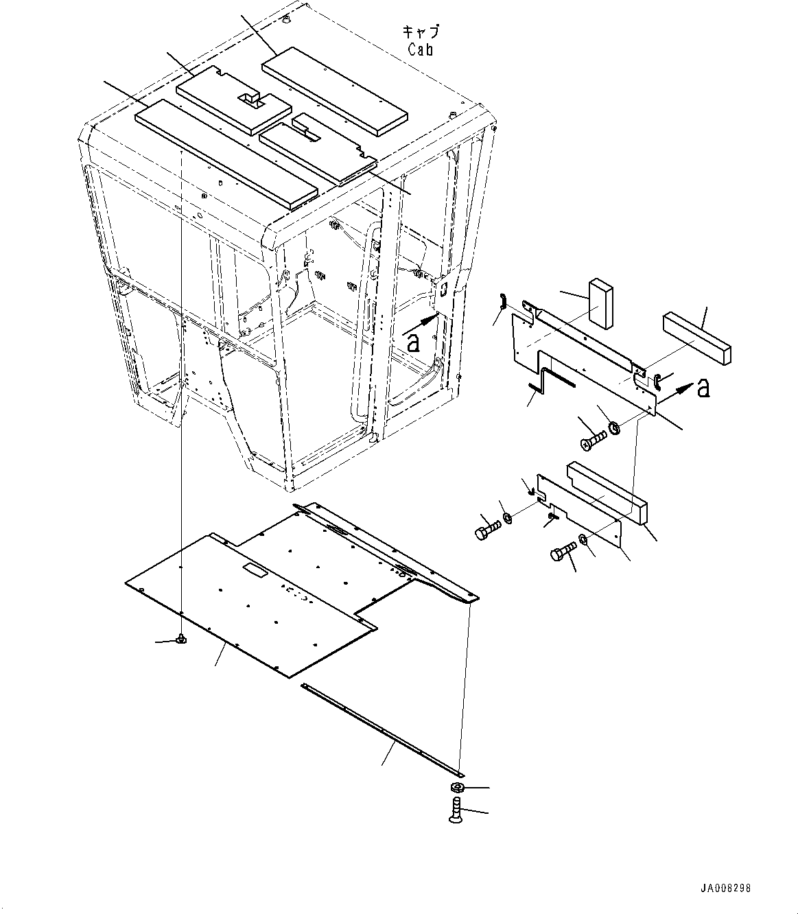 Graders Komatsu / GD755-5R S/N 10001-UP(0000632C) / ROPS Cab, Sheet (#10001-)(K008008 : K0210-036008)