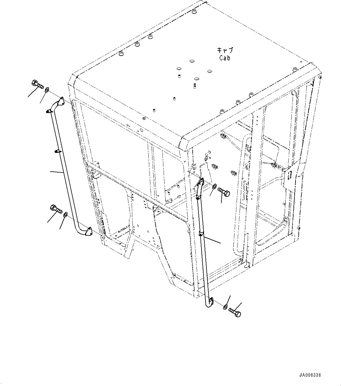 Graders Komatsu / GD755-5R S/N 10001-UP(0000632C) / ROPS Cab, Handrail (#10001-)(K002010 : K0210-030010)
