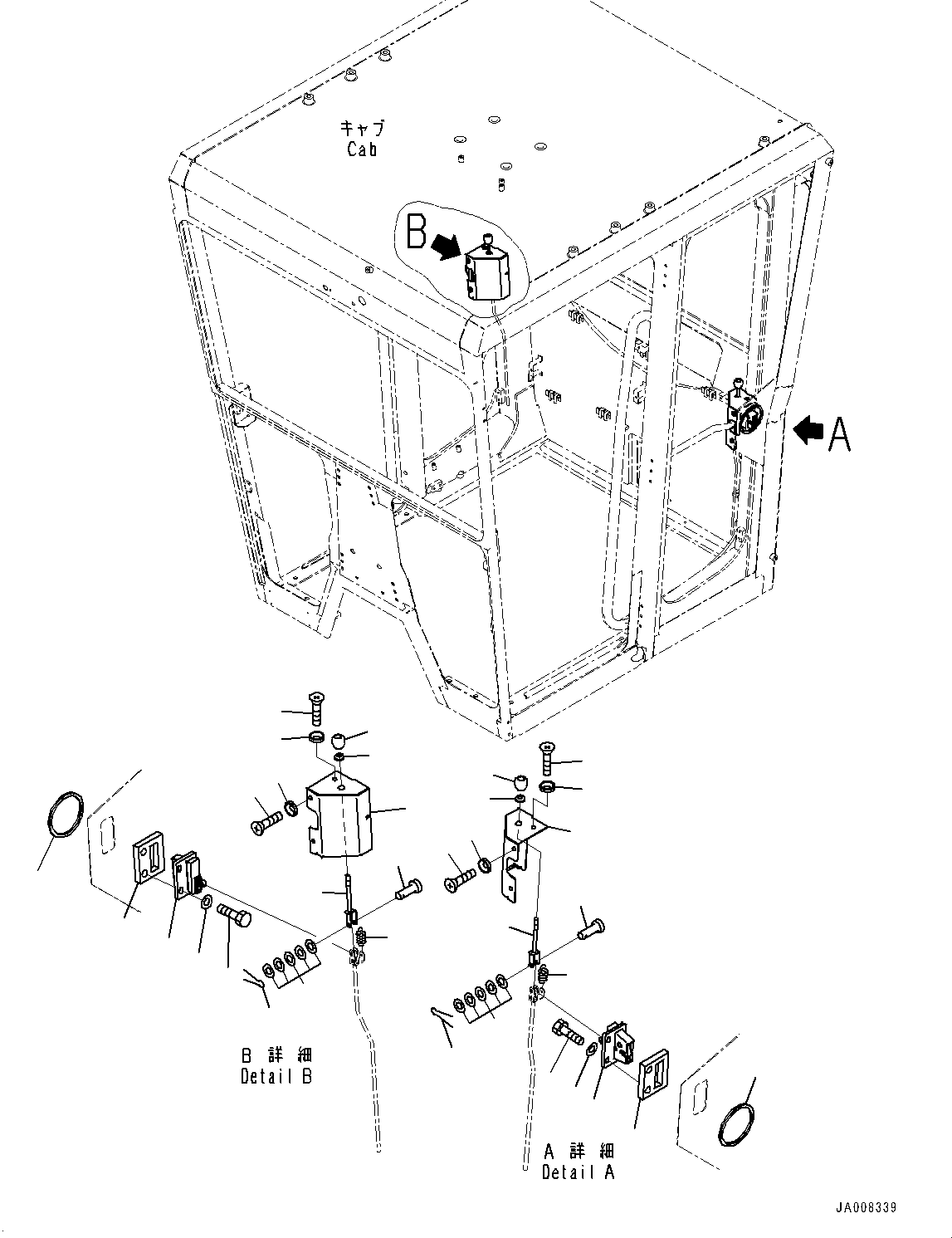 Graders Komatsu / GD755-5R S/N 10001-UP(0000632C) / ROPS Cab, Door and Lock (#10001-)(K006011 : K0210-034011)