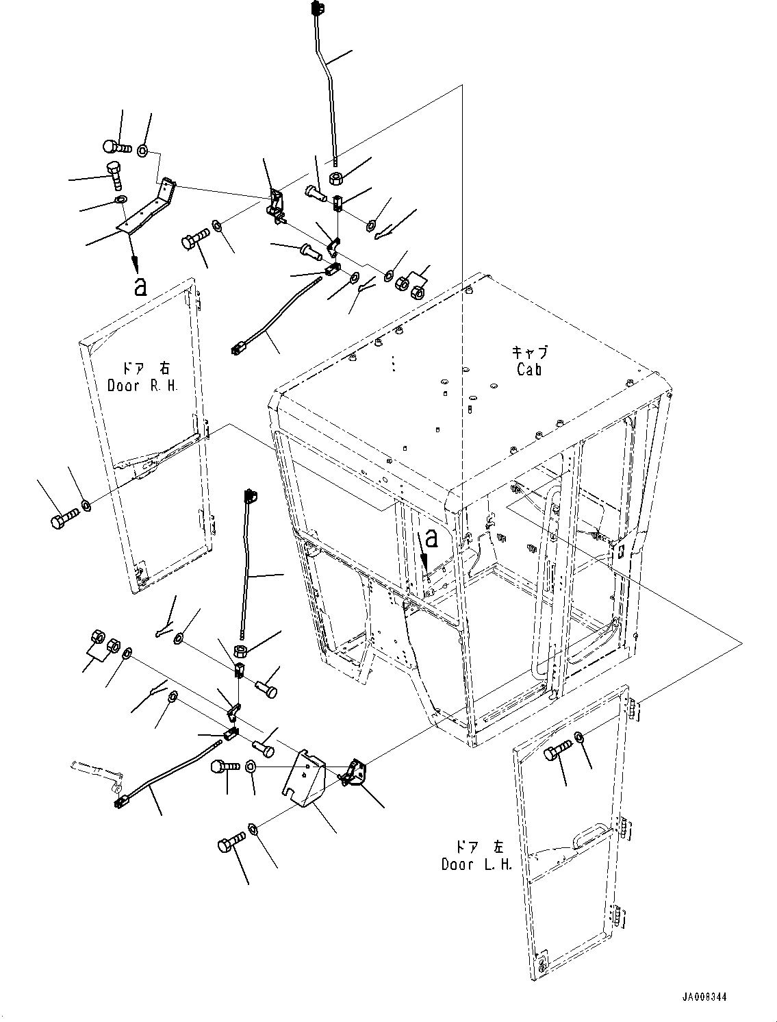 Graders Komatsu / GD755-5R S/N 10001-UP(0000632C) / ROPS Cab, Door Related Parts (#10001-)(K004014 : K0210-032014)