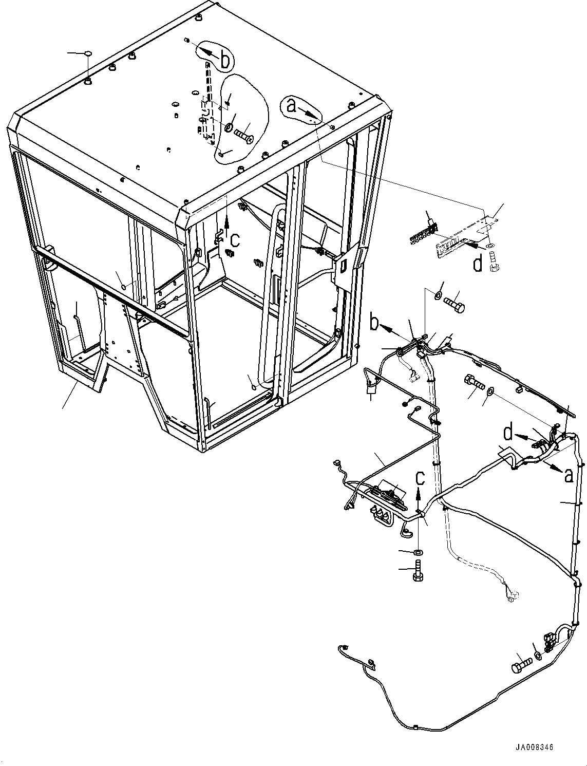 Graders Komatsu / GD755-5R S/N 10001-UP(0000632C) / ROPS Cab, Cab Wiring Harness (#10001-)(K006016 : K0210-034016)