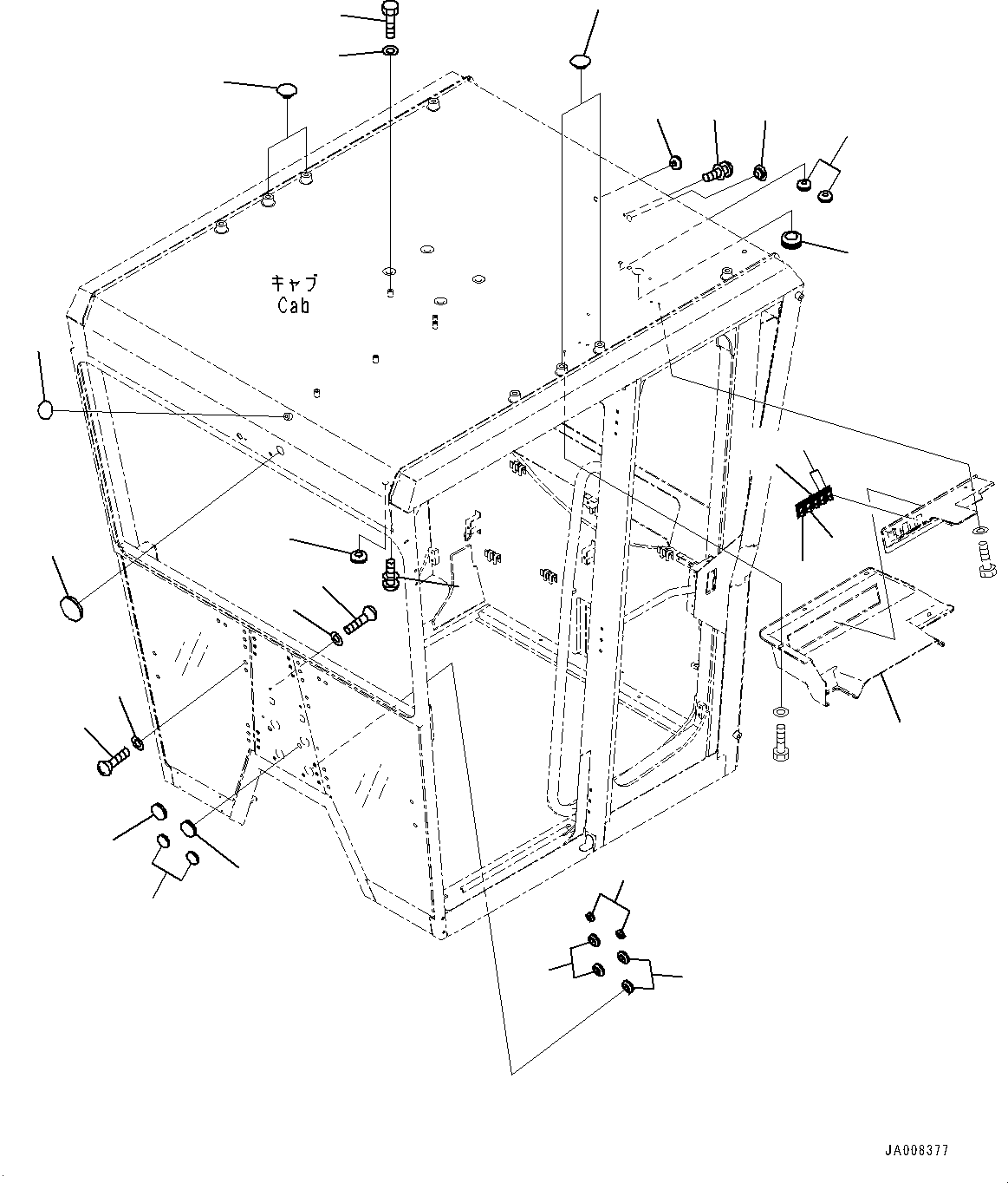 Graders Komatsu / GD755-5R S/N 10001-UP(0000632C) / ROPS Cab, Cap (#10001-)(K006018 : K0210-034018)