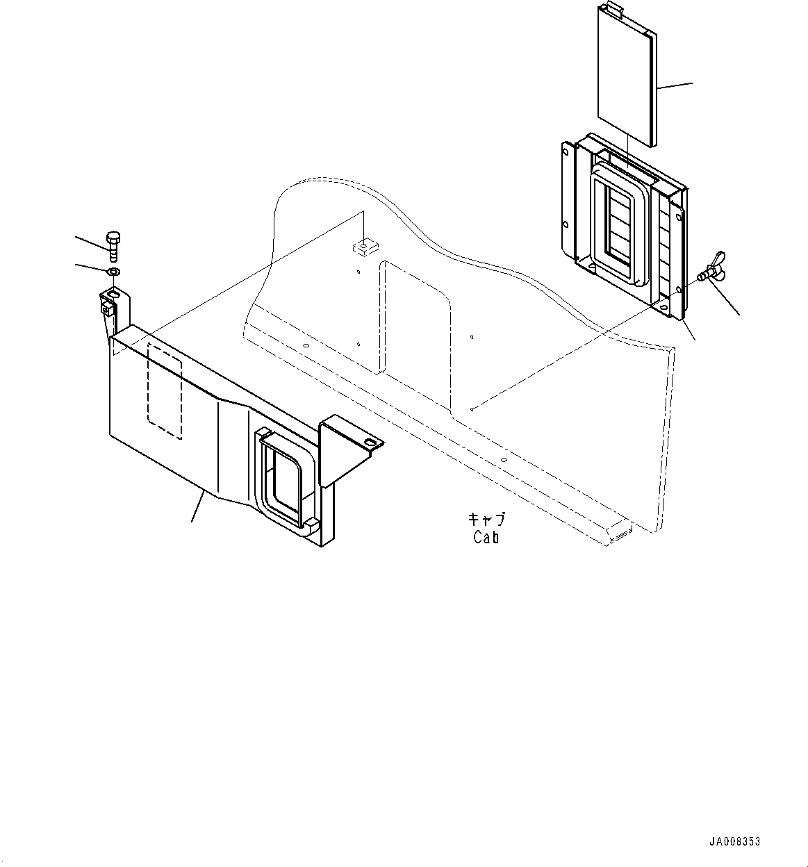 Graders Komatsu / GD755-5R S/N 10001-UP(0000632C) / ROPS Cab, Glass Window, Rear (#10001-)(K006024 : K0210-034023)