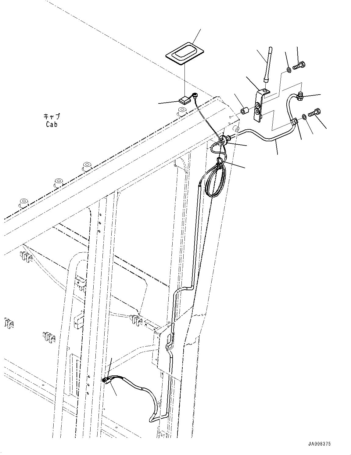 Graders Komatsu / GD755-5R S/N 10001-UP(0000632C) / ROPS Cab, KOMTRAX Antenna (#10001-)(K008021 : K0210-036021)