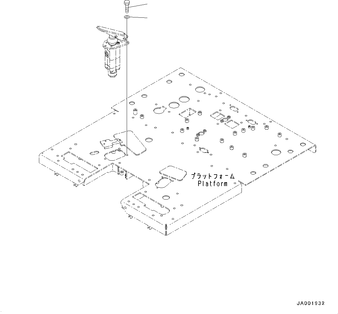 Graders Komatsu / GD755-5R S/N 10001-UP(0000632C) / Floor Frame, Brake Pedal Mounting (#10001-)(K024010 : K1110-017010)