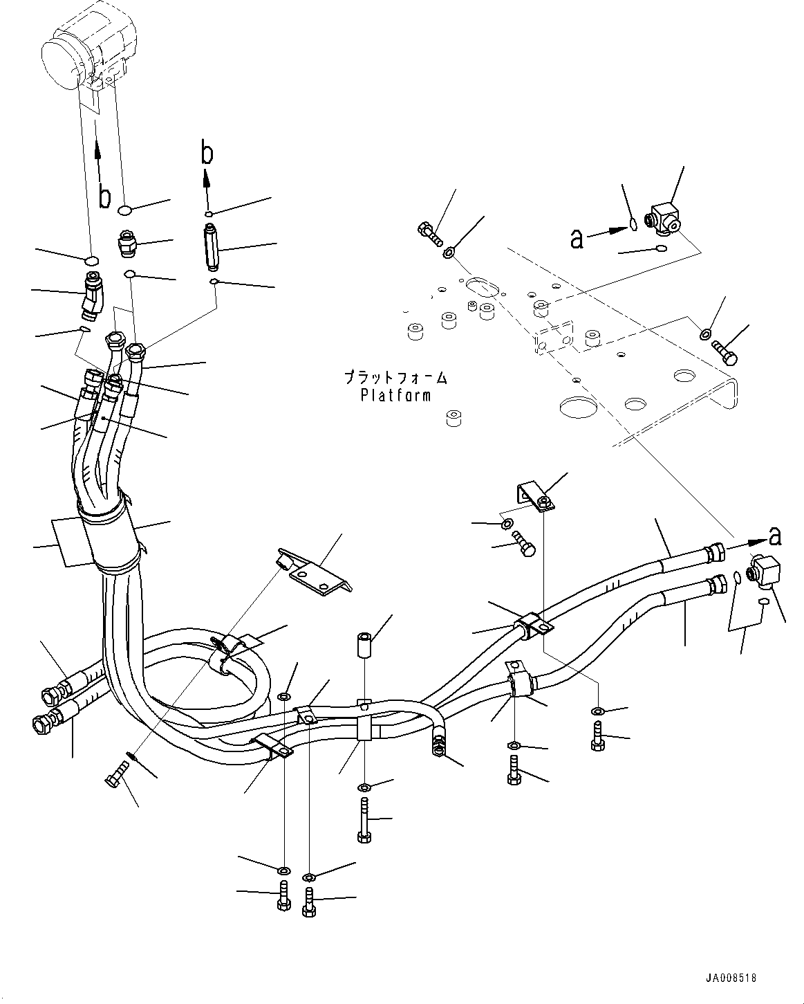 Graders Komatsu / GD755-5R S/N 10001-UP(0000632C) / Floor Frame, Steering Piping (#10001-)(K025014 : K1110-019014)