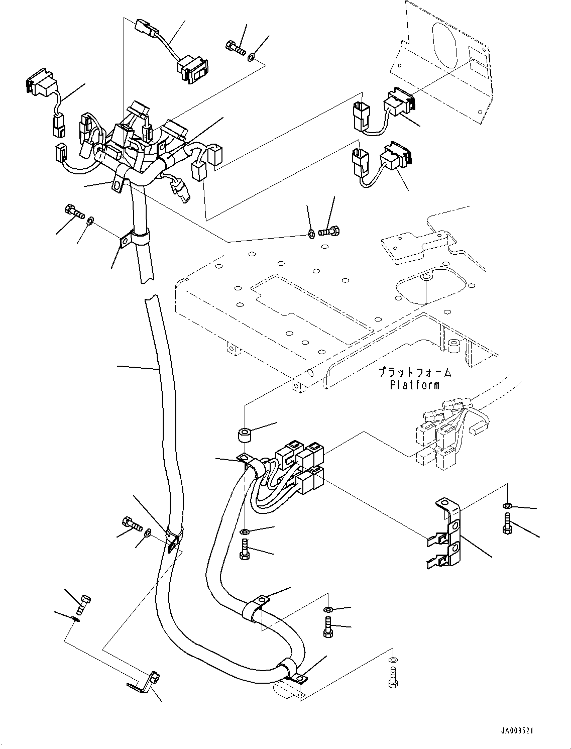 Graders Komatsu / GD755-5R S/N 10001-UP(0000632C) / Floor Frame, Monitor Panel Wiring Harness (#10001-)(K025015 : K1110-019015)