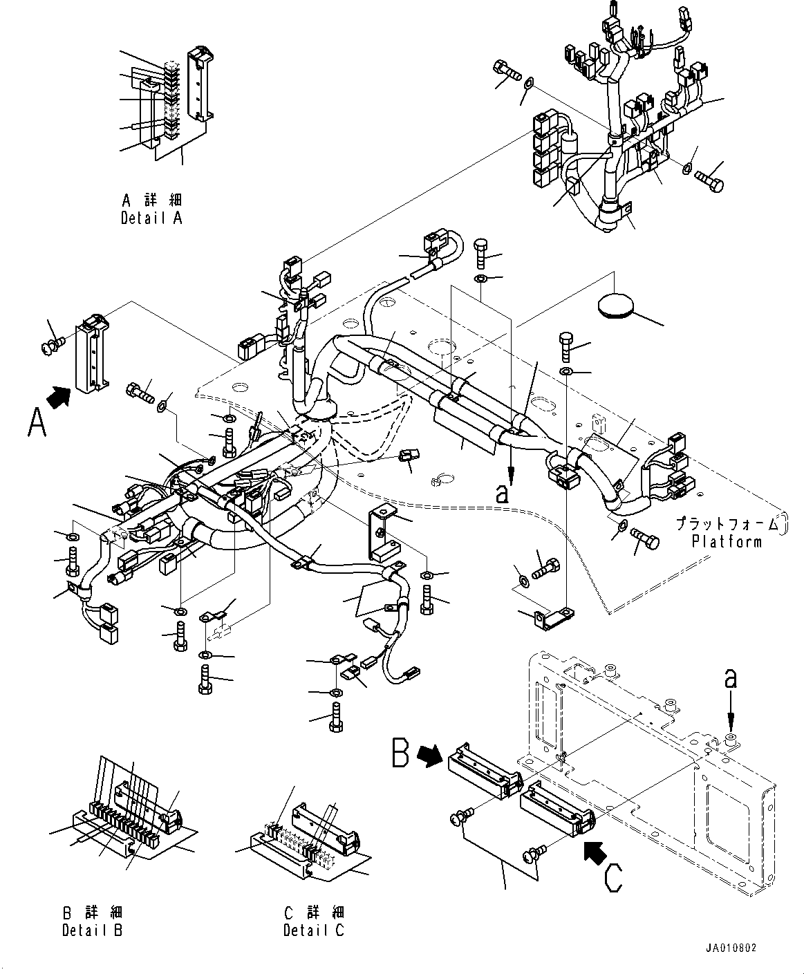 Graders Komatsu / GD755-5R S/N 10001-UP(0000632C) / Floor Frame, Floor, Wiring Harness (1/2) (#10001-)(K023017 : K1110-018017)