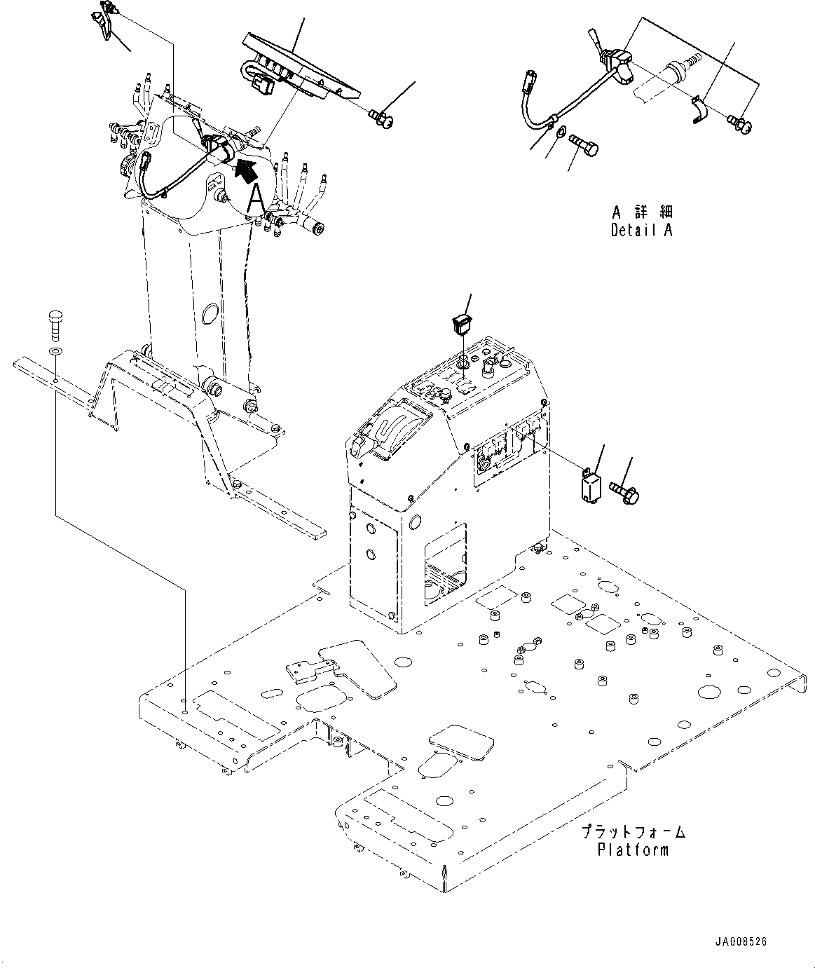 Graders Komatsu / GD755-5R S/N 10001-UP(0000632C) / Floor Frame, Monitor Panel and Switch (#10001-)(K025020 : K1110-019019)