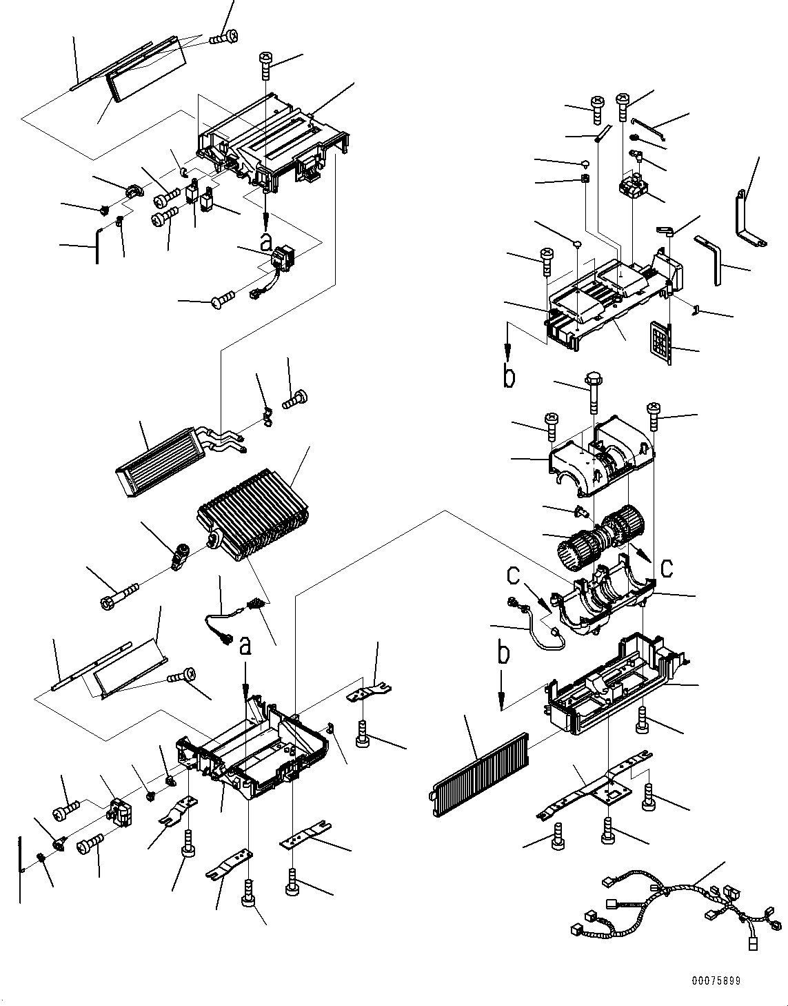 Graders Komatsu / GD755-5R S/N 10001-UP(0000632C) / Floor Frame, Inner Parts, Air Conditioner Unit (#10001-10129)(K025024 : K1110-019023)