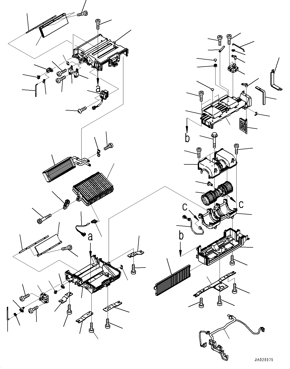 Graders Komatsu / GD755-5R S/N 10001-UP(0000632C) / Floor Frame, Inner Parts, Air Conditioner Unit (#10130-)(K026024 : K1110-020023A)